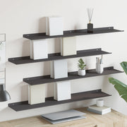Lebdeća polica Zidne 4 pcs Crna 100 x 18 x 2,5 cm Čelik