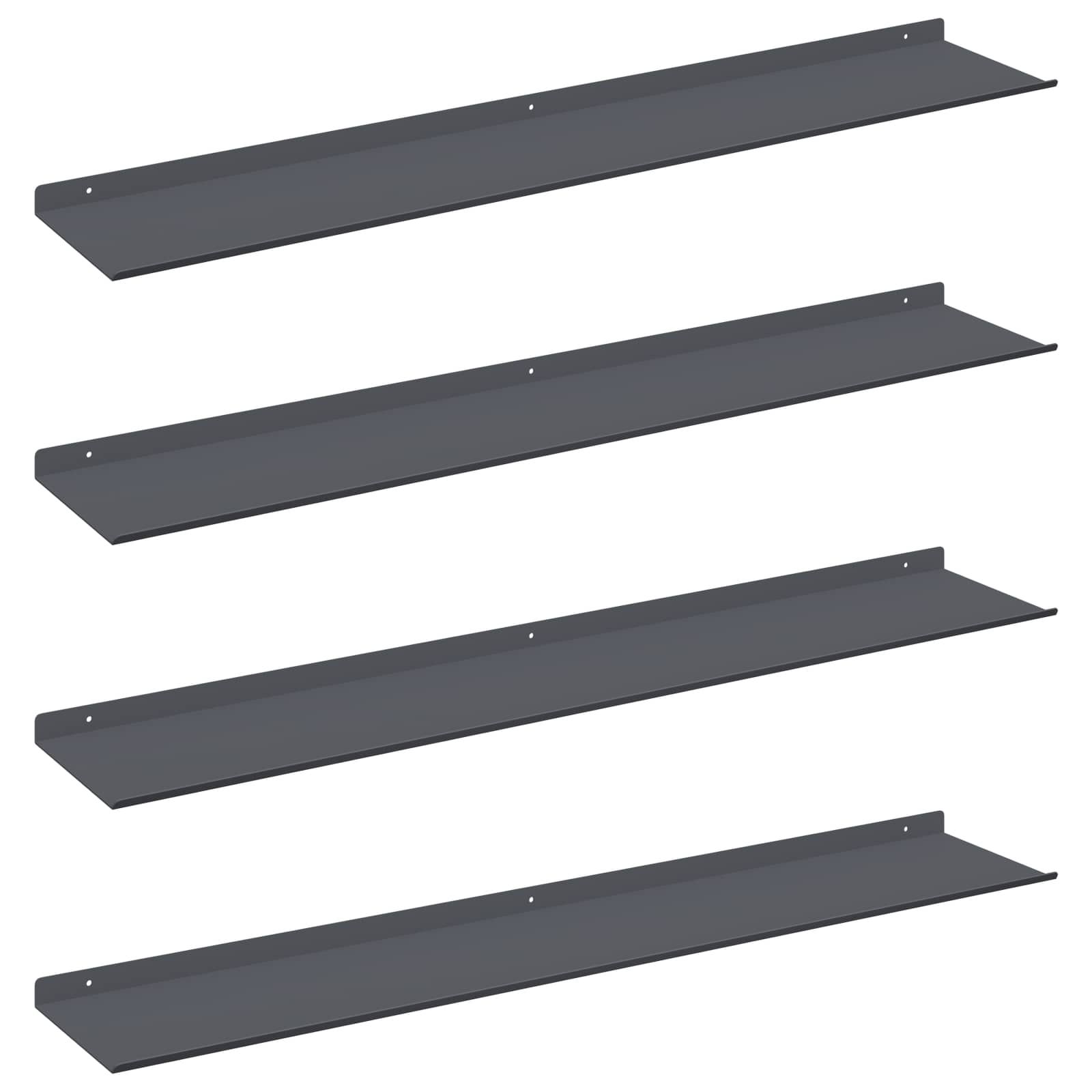 Lebdeća polica Zidne 4 pcs Antracit 100 x 18 x 2,5 cm Čelik