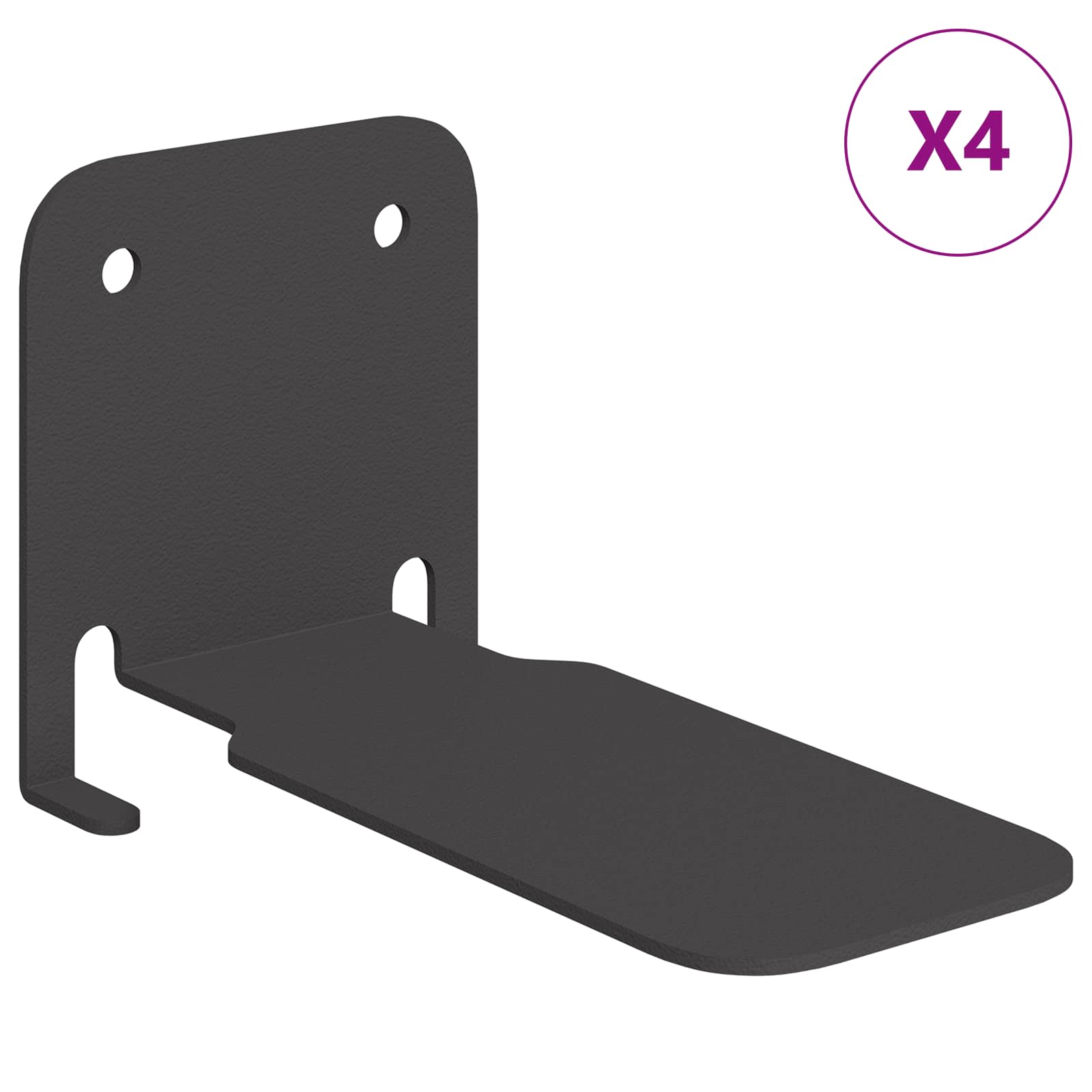 Nevidljiva leteća polica s policom 4 pcs Crna 6 x 11 x 6,5 cm