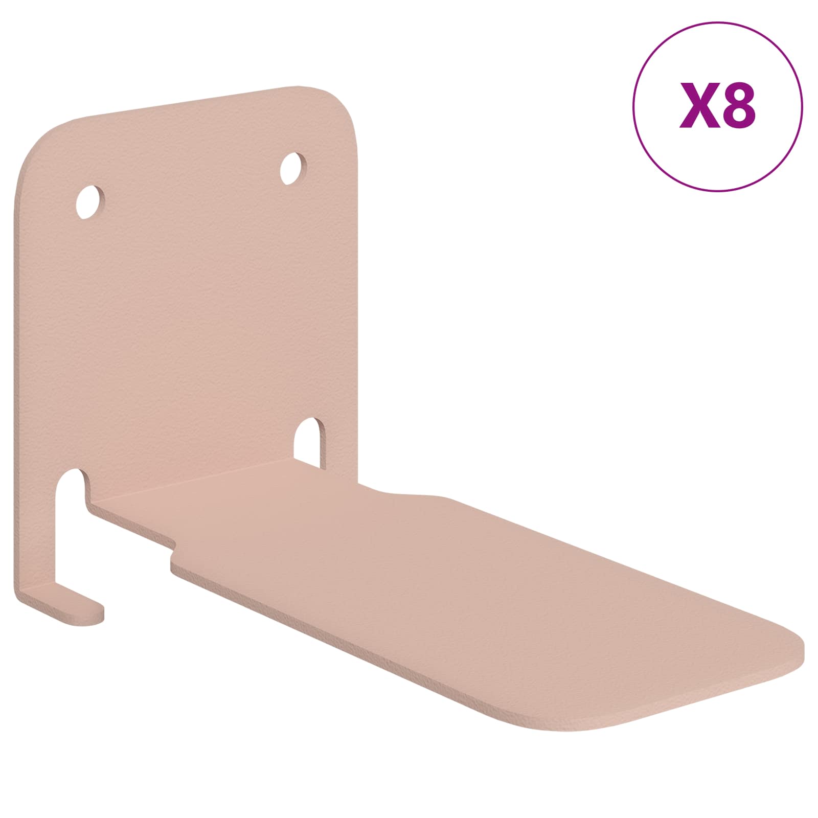 Lebdeća polica s policom 8 pcs Ružičasta 6 x 10,8 x 6,6 cm