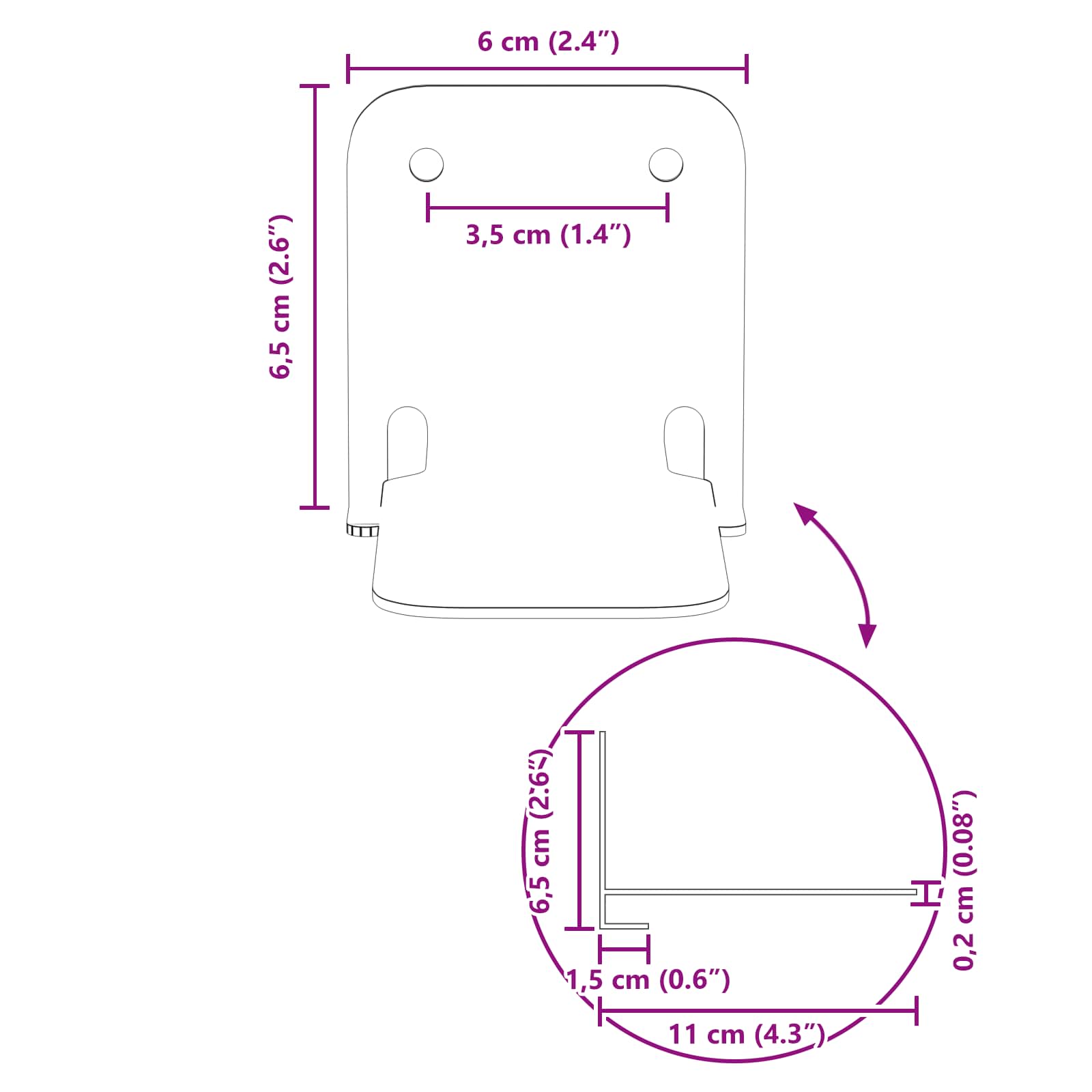 Lebdeća polica s policom 24 pcs Ružičasta 6 x 10,8 x 6,6 cm