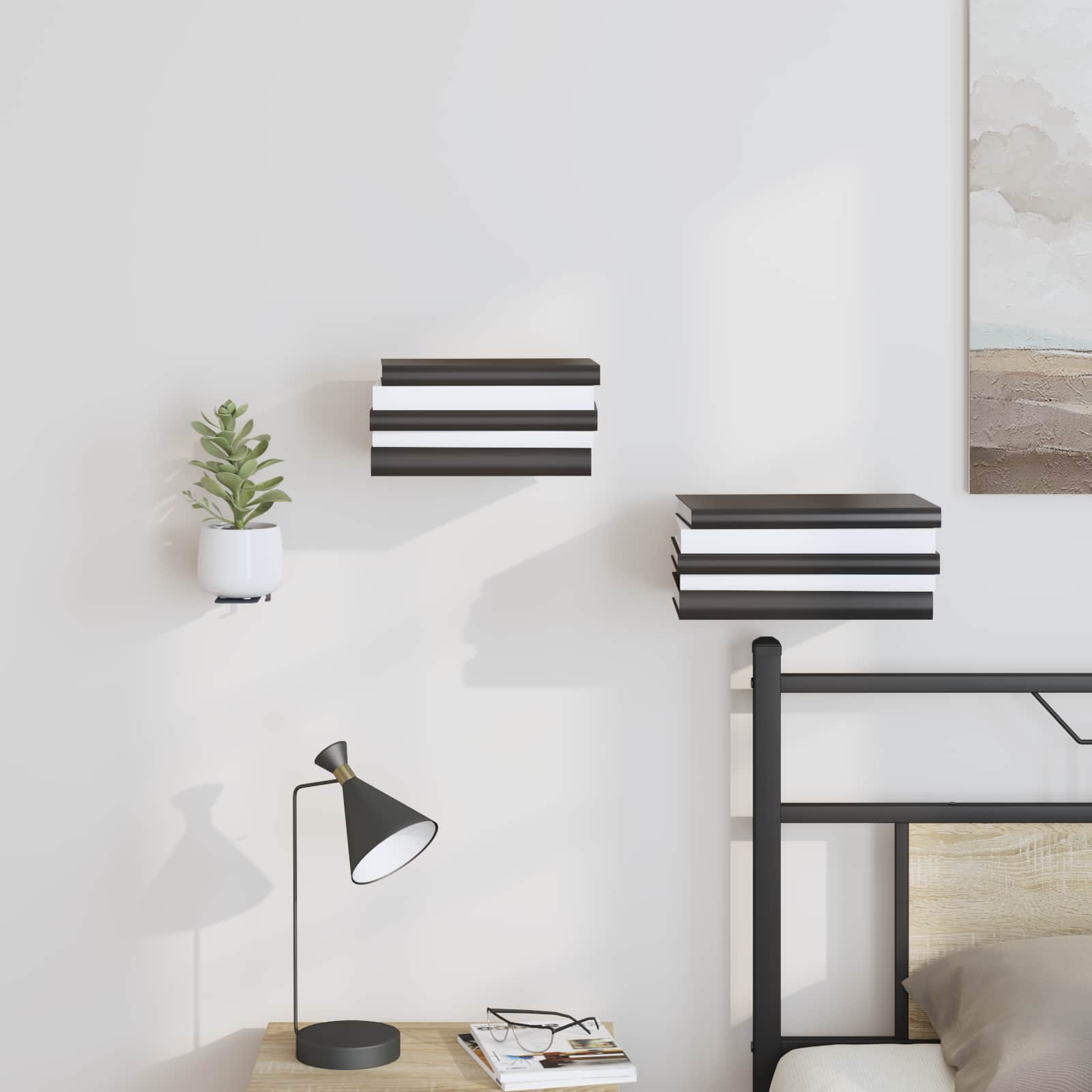 Lebdeća polica s policom Zidne 4 pcs Antracit 6 x 10,8 x 6,6 cm