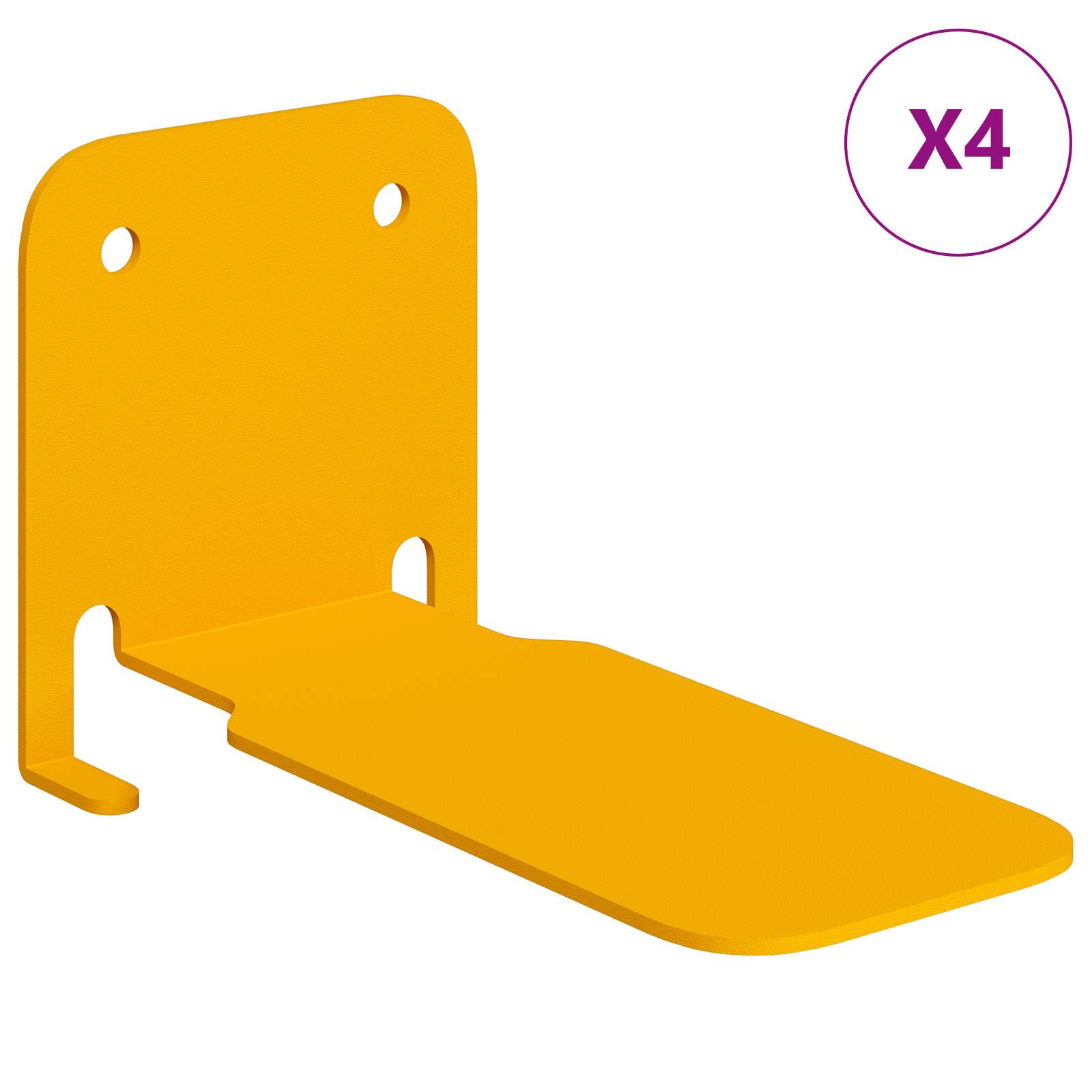 Lebdeća polica s policom Zidne 4 pcs Žuta 6 x 10,8 x 6,6 cm