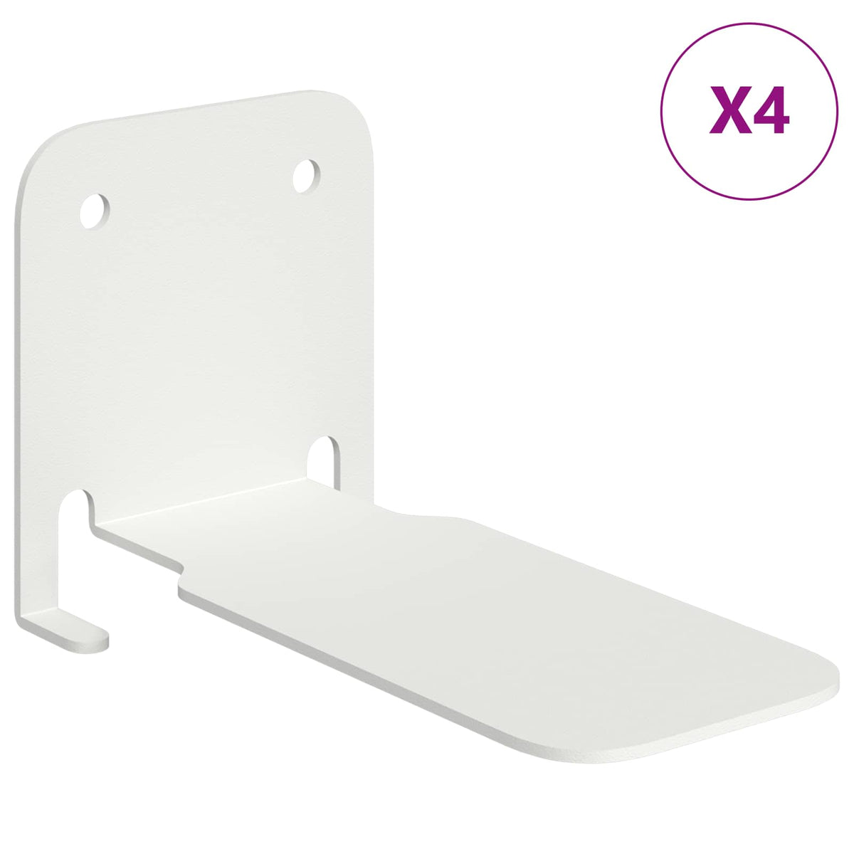 Lebdeća polica s policom Zidne 4 pcs Bijeli 6 x 10,8 x 6,6 cm