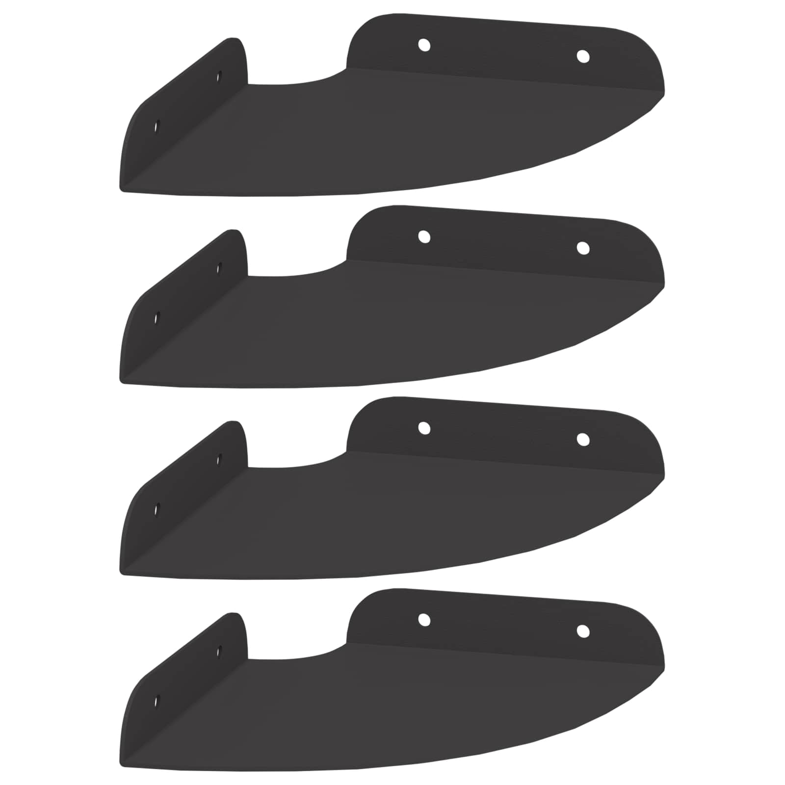 Lebdeća polica s policom s pohranom 4 pcs Crna 15 x 15 x 2 cm