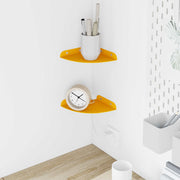 Lebdeća polica s policom s pohranom 2 pcs Žuta 15 x 15 x 2 cm