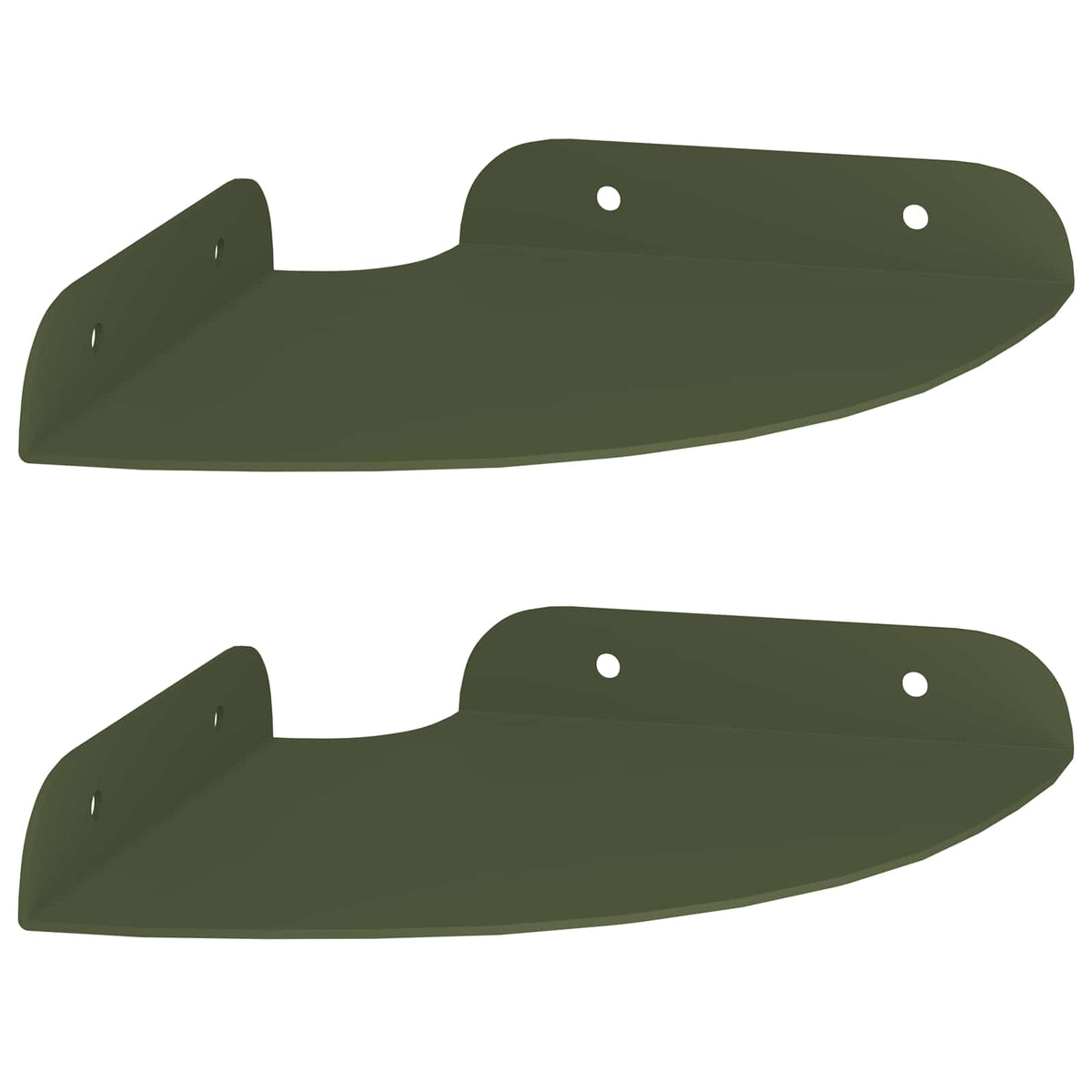 Lebdeća polica s policom 2 pcs Maslinasto zelena 15 x 15 x 2 cm