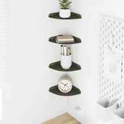 Lebdeća polica s policom 4 pcs Maslinasto zelena 15 x 15 x 2 cm