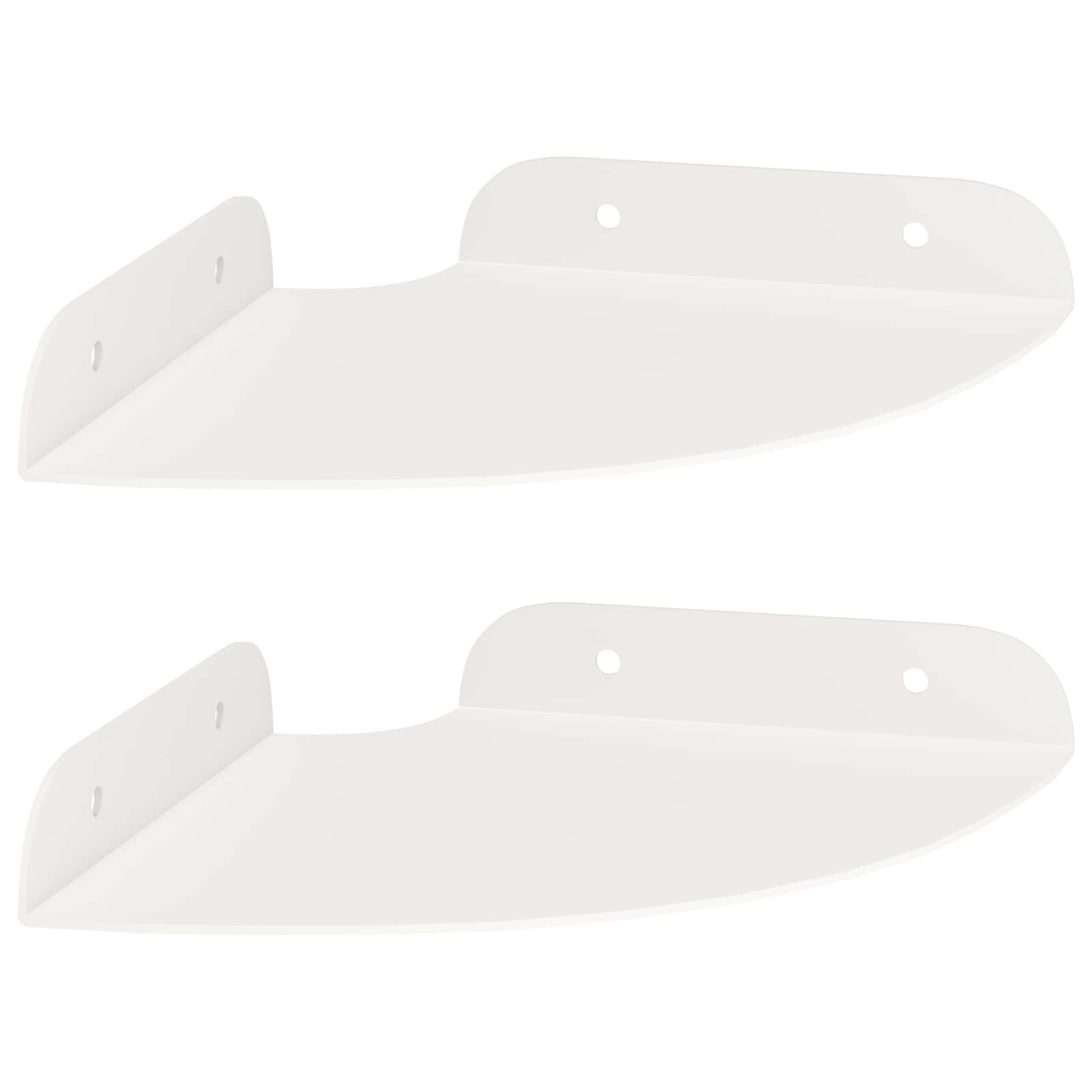 Lebdeća polica s policom s pohranom 2 pcs Bijeli 15 x 15 x 2 cm