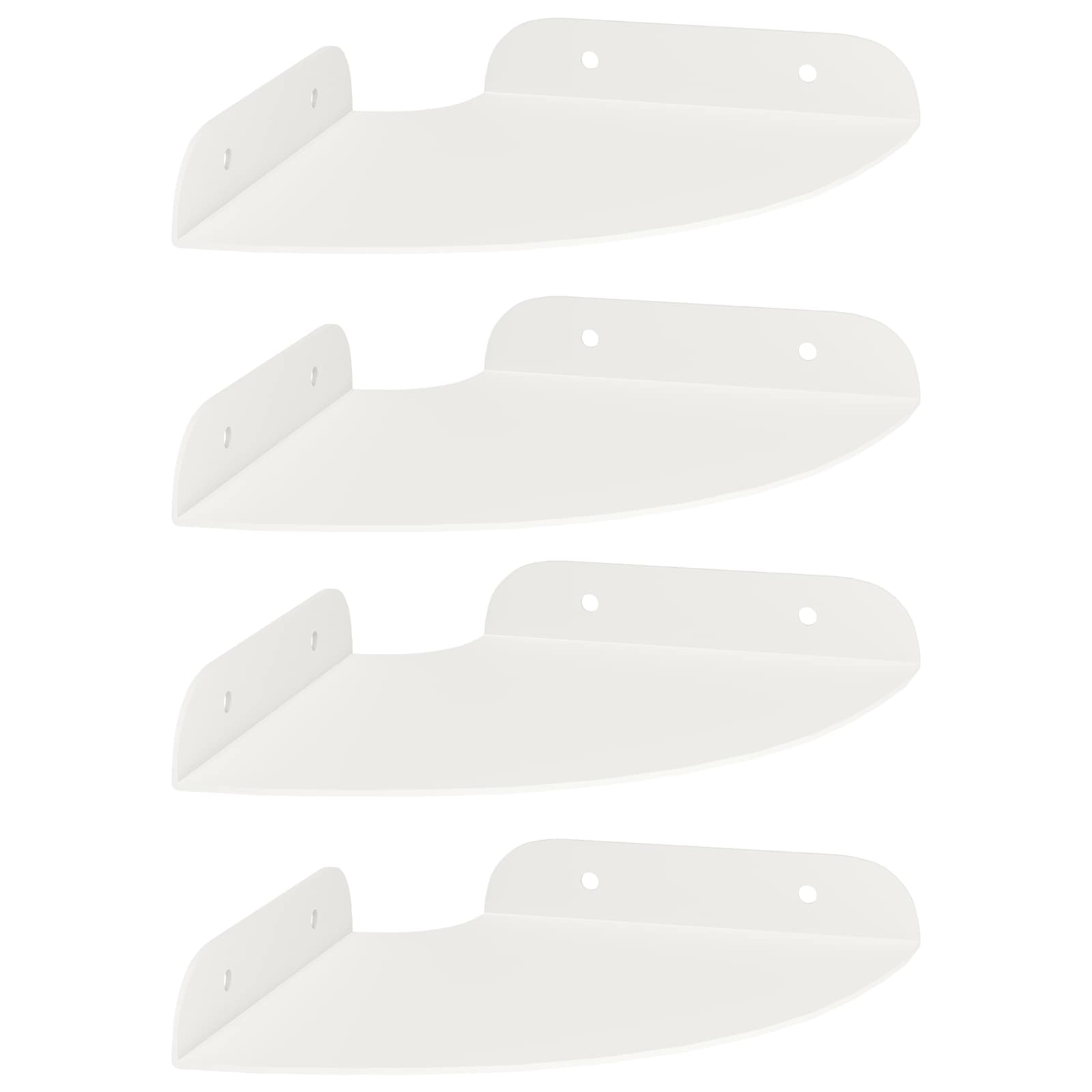 Lebdeća polica s policom s pohranom 4 pcs Bijeli 15 x 15 x 2 cm