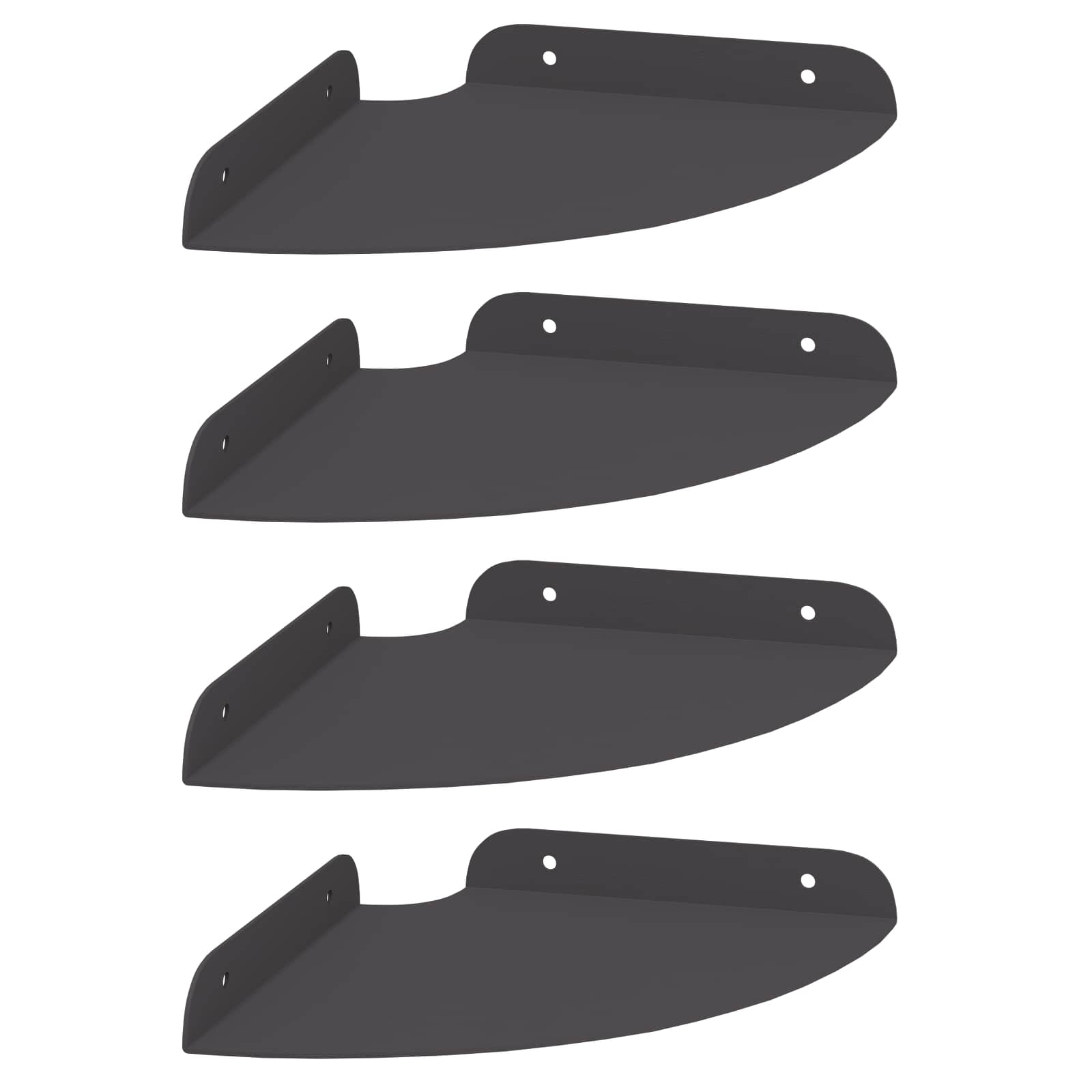 Lebdeća polica s policom s pohranom 4 pcs Crna 18 x 18 x 2 cm
