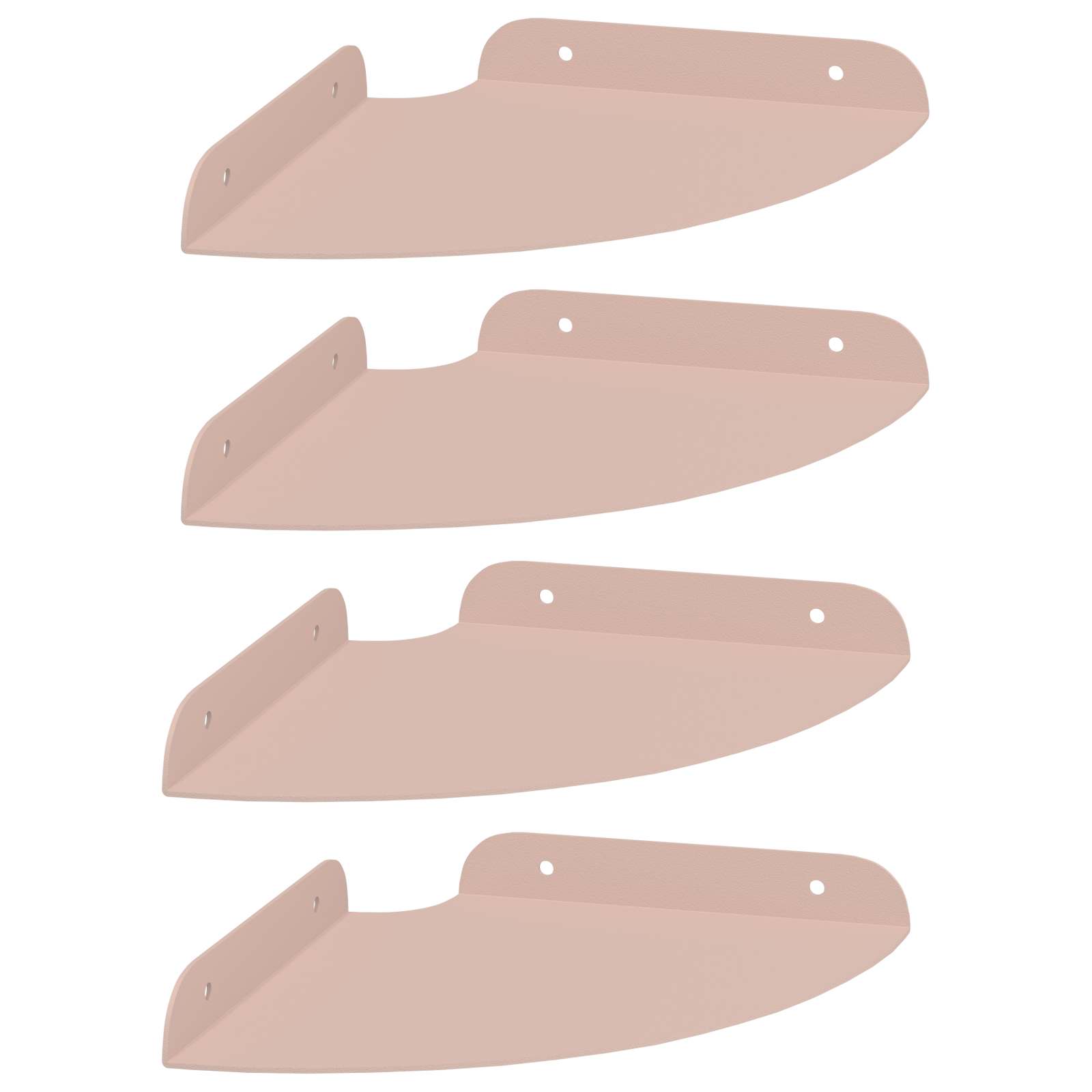 Lebdeća polica s policom 4 pcs Ružičasta 18 x 18 x 2 cm