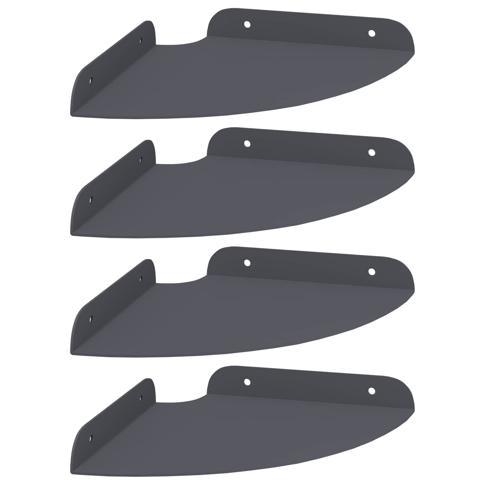 Lebdeća polica s policom 4 pcs Antracit 18 x 18 x 2 cm