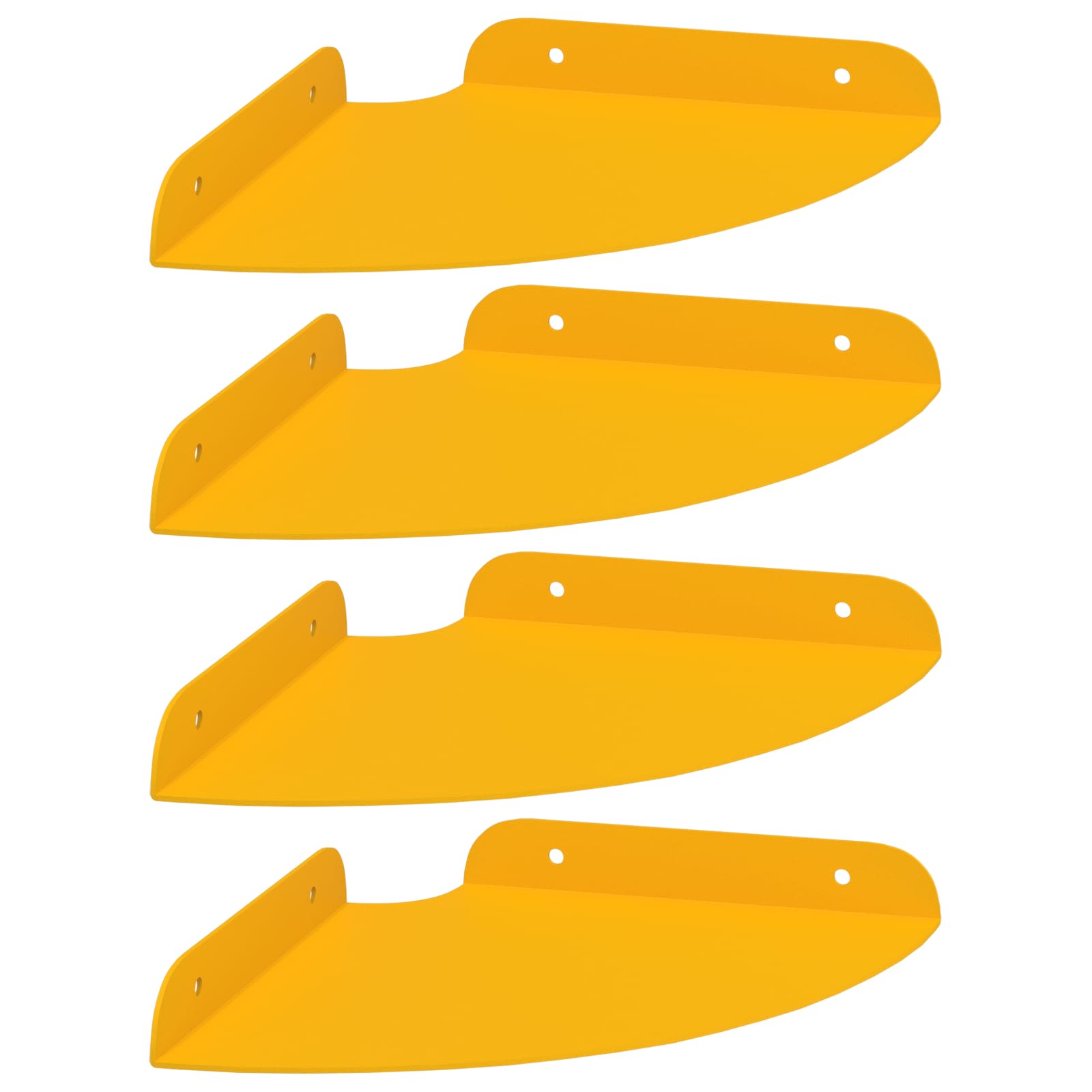 Lebdeća polica s policom s pohranom 4 pcs Žuta 18 x 18 x 2 cm