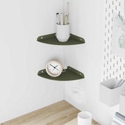 Lebdeća polica s policom 2 pcs Maslinasto zelena 18 x 18 x 2 cm