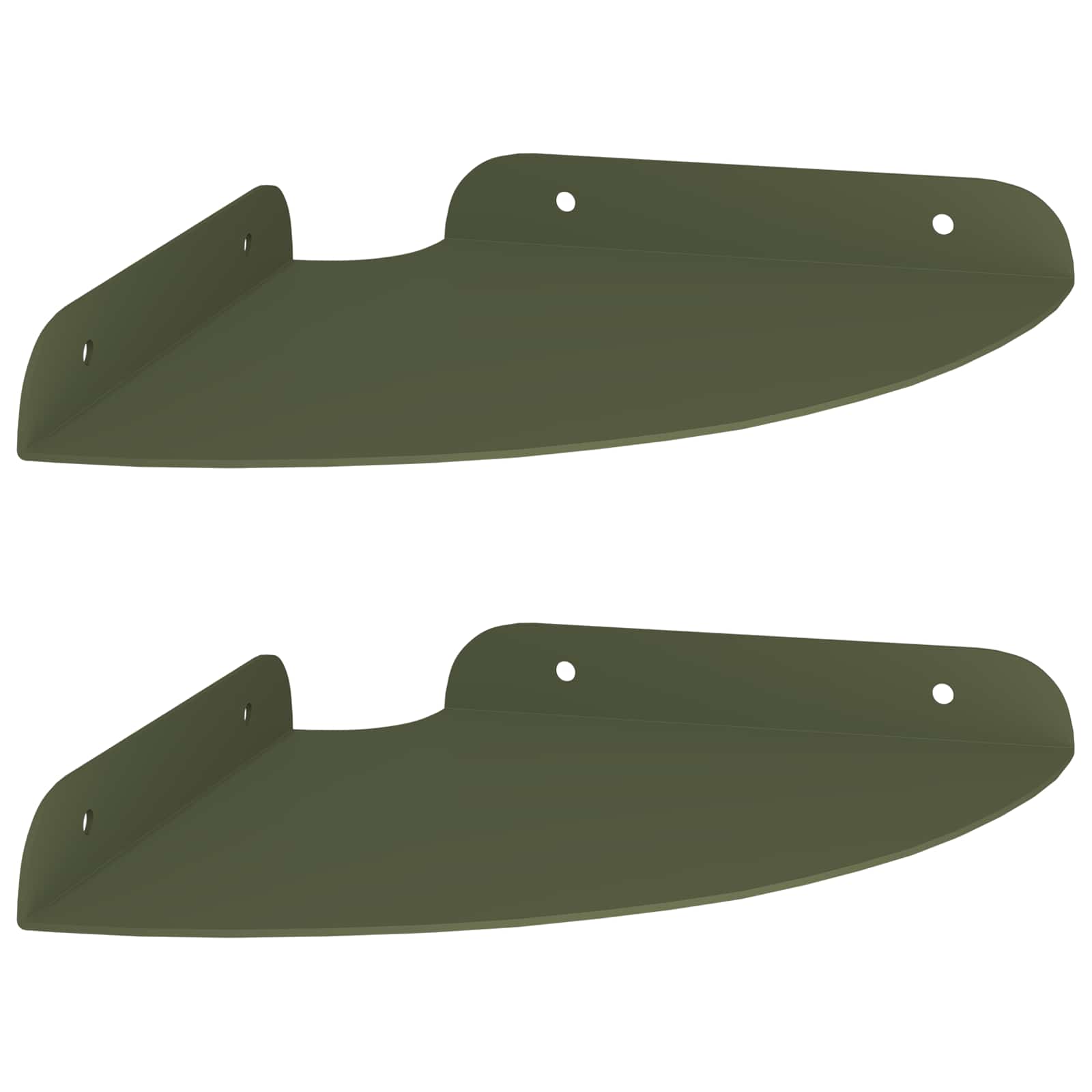 Lebdeća polica s policom 2 pcs Maslinasto zelena 18 x 18 x 2 cm