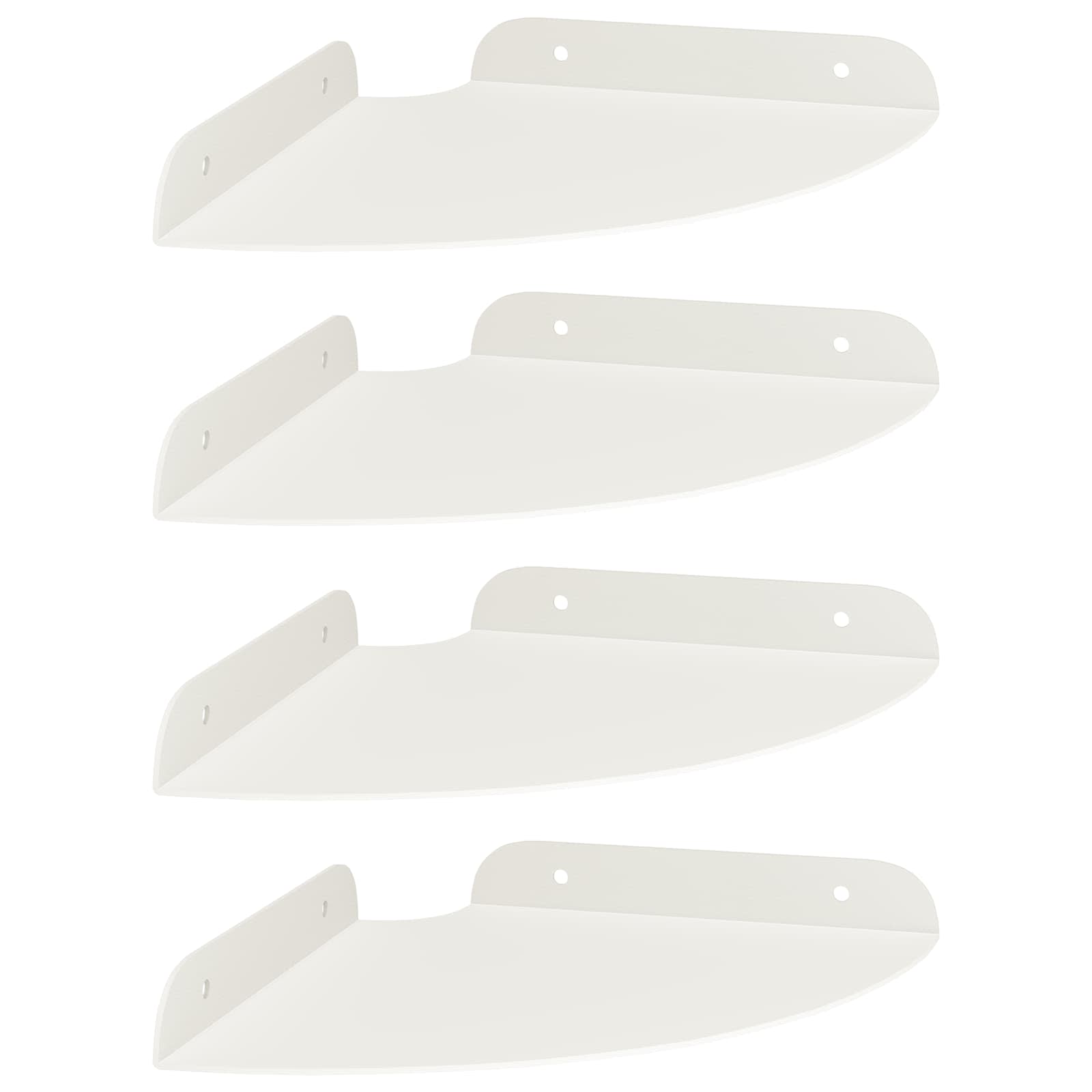 Lebdeća polica s policom s pohranom 4 pcs Bijeli 18 x 18 x 2 cm