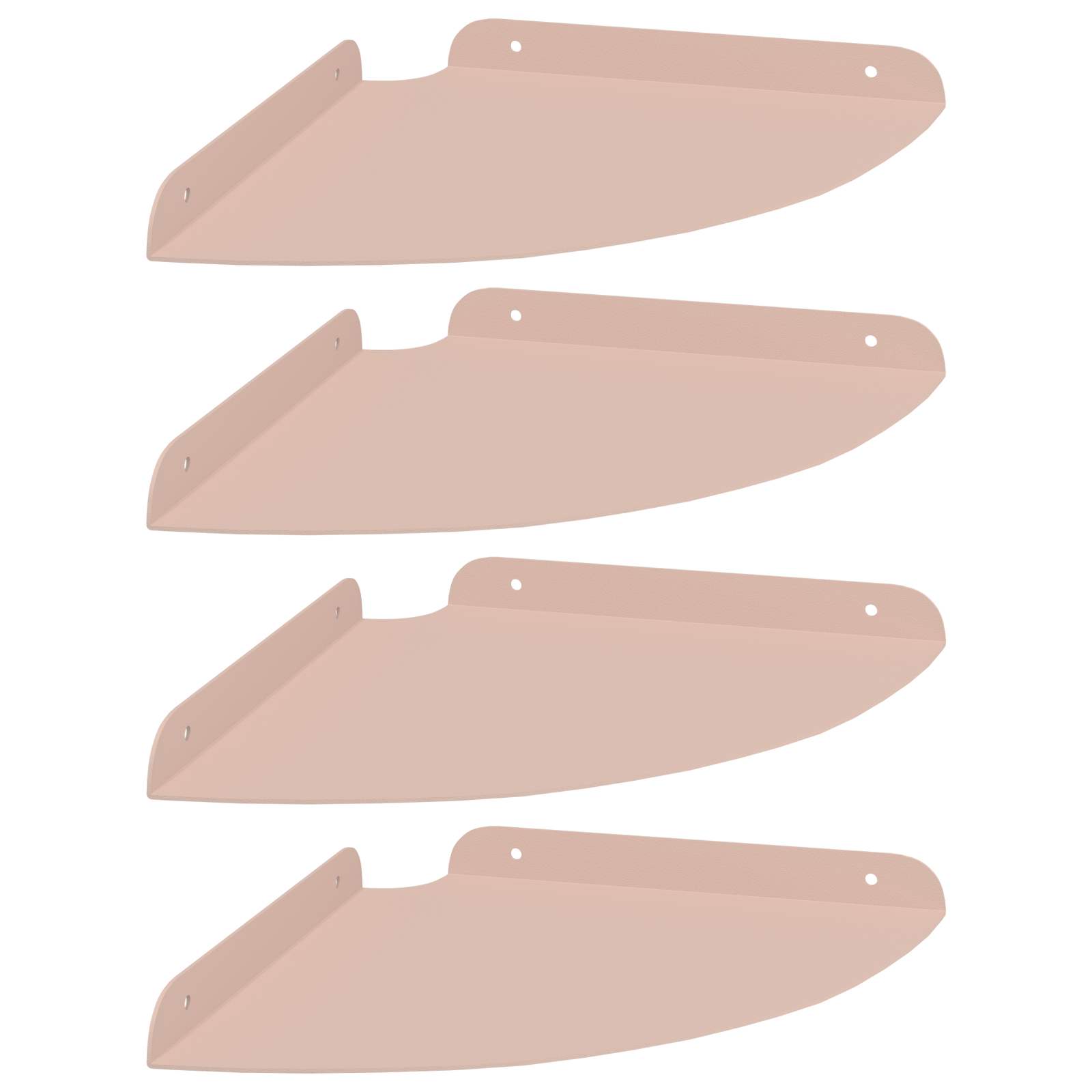 Lebdeća polica s policom 4 pcs Ružičasta 24 x 24 x 2 cm