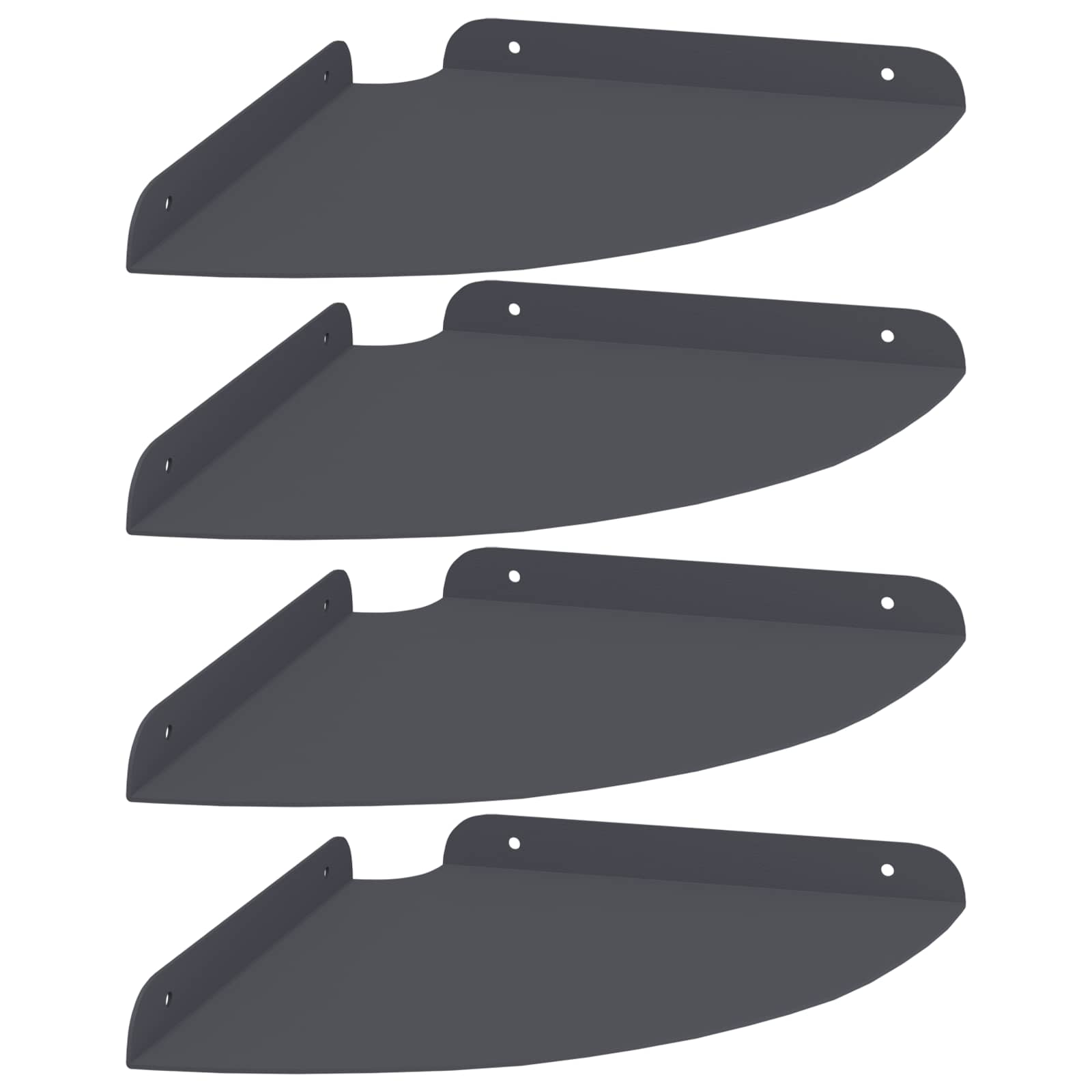 Lebdeća polica s policom 4 pcs Antracit 24 x 24 x 2,3 cm