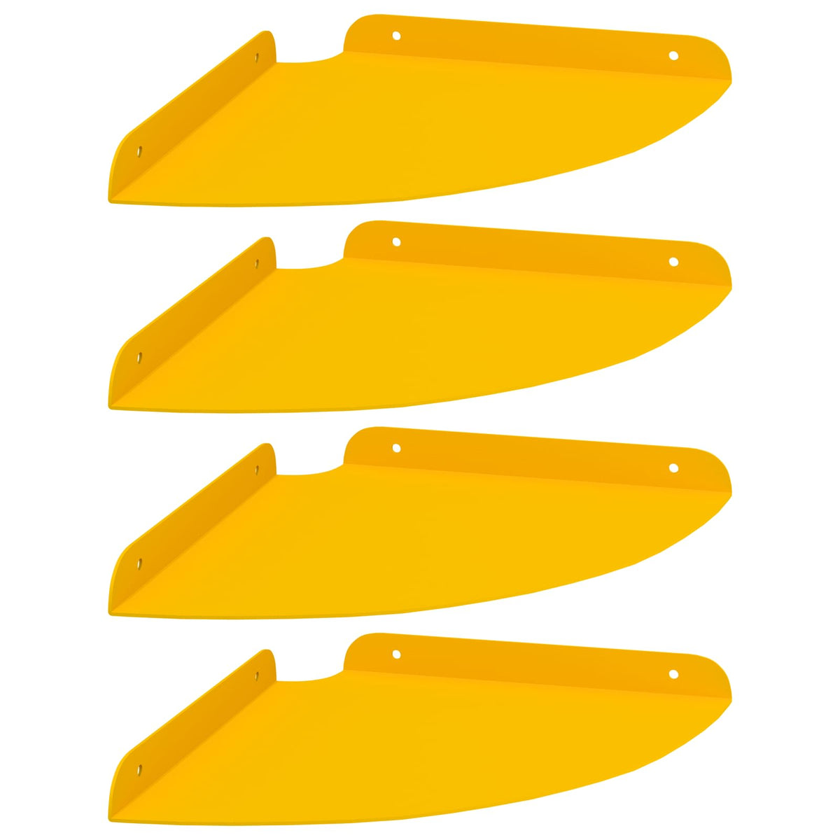 Lebdeća polica s policom s pohranom 4 pcs Žuta 24 x 24 x 2 cm