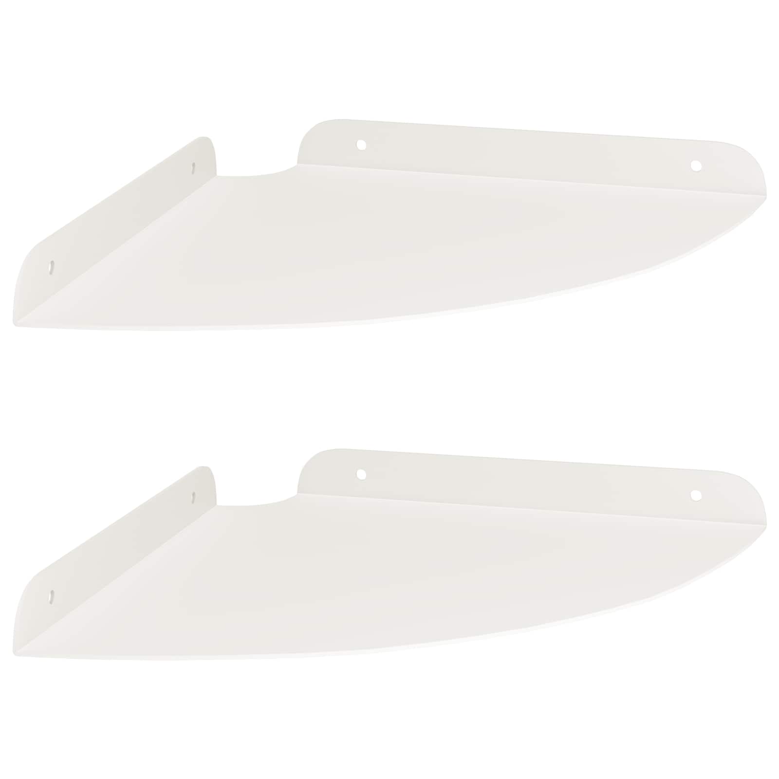 Lebdeća polica s policom s pohranom 2 pcs Bijeli 24 x 24 x 2 cm