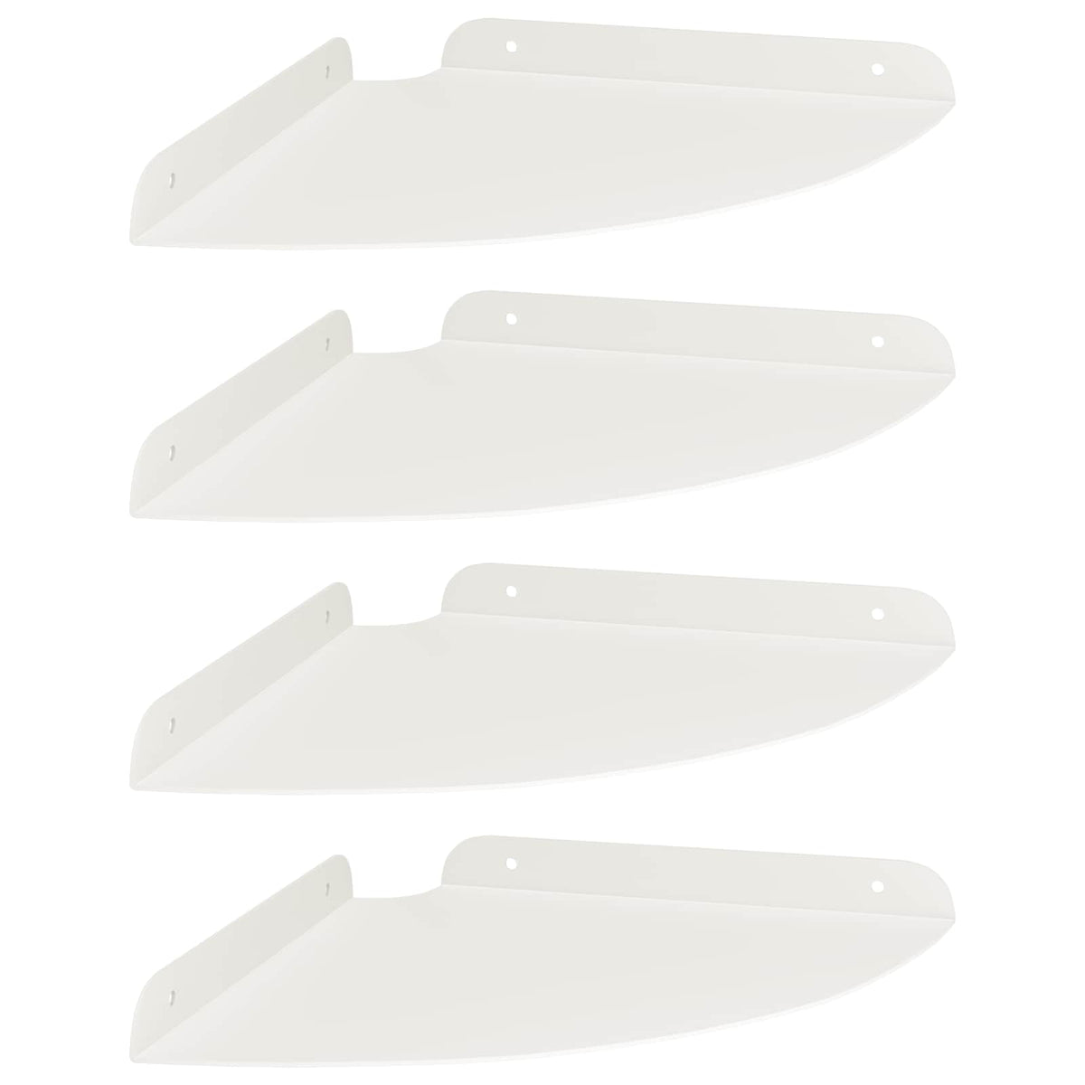 Lebdeća polica s policom s pohranom 4 pcs Bijeli 24 x 24 x 2 cm