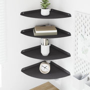 Lebdeća polica s policom s pohranom 4 pcs Crna 30 x 30 x 2 cm