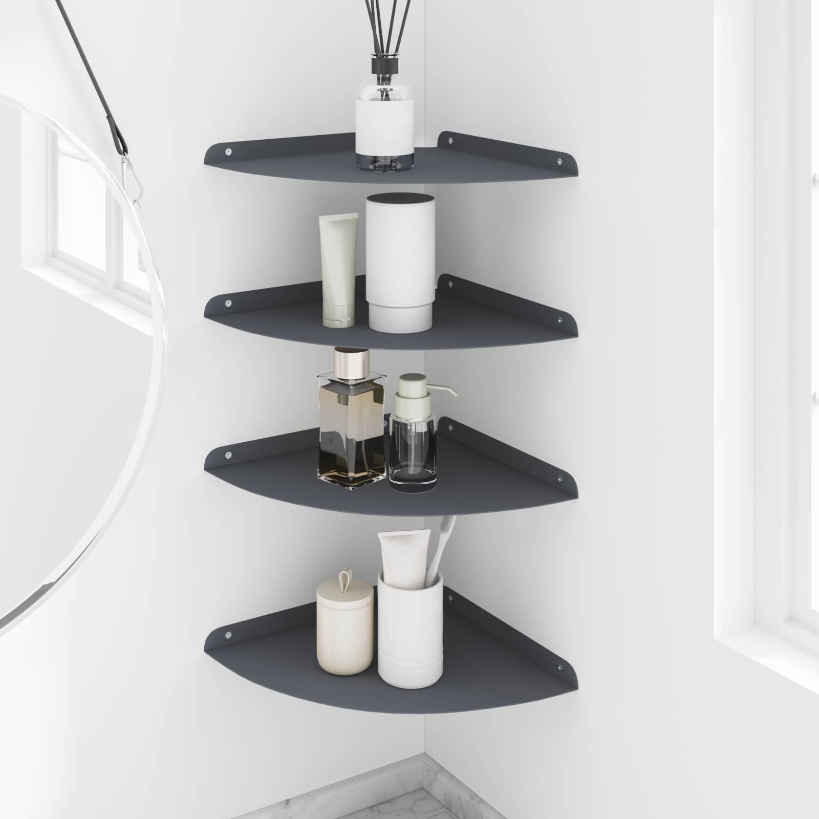 Lebdeća polica s policom 4 pcs Antracit 30 x 30 x 2 cm