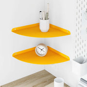 Lebdeća polica s policom s pohranom 2 pcs Žuta 30 x 30 x 2 cm