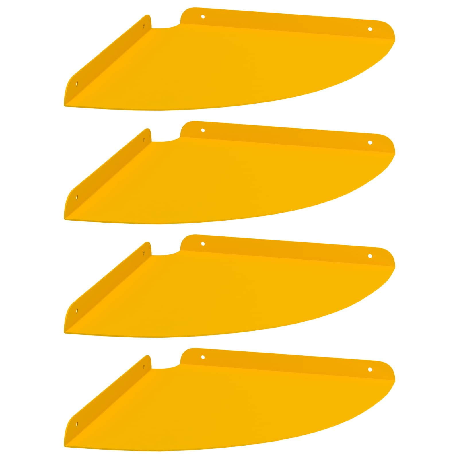 Lebdeća polica s policom s pohranom 4 pcs Žuta 30 x 30 x 2 cm