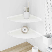 Lebdeća polica s policom s pohranom 2 pcs Bijeli 30 x 30 x 2 cm
