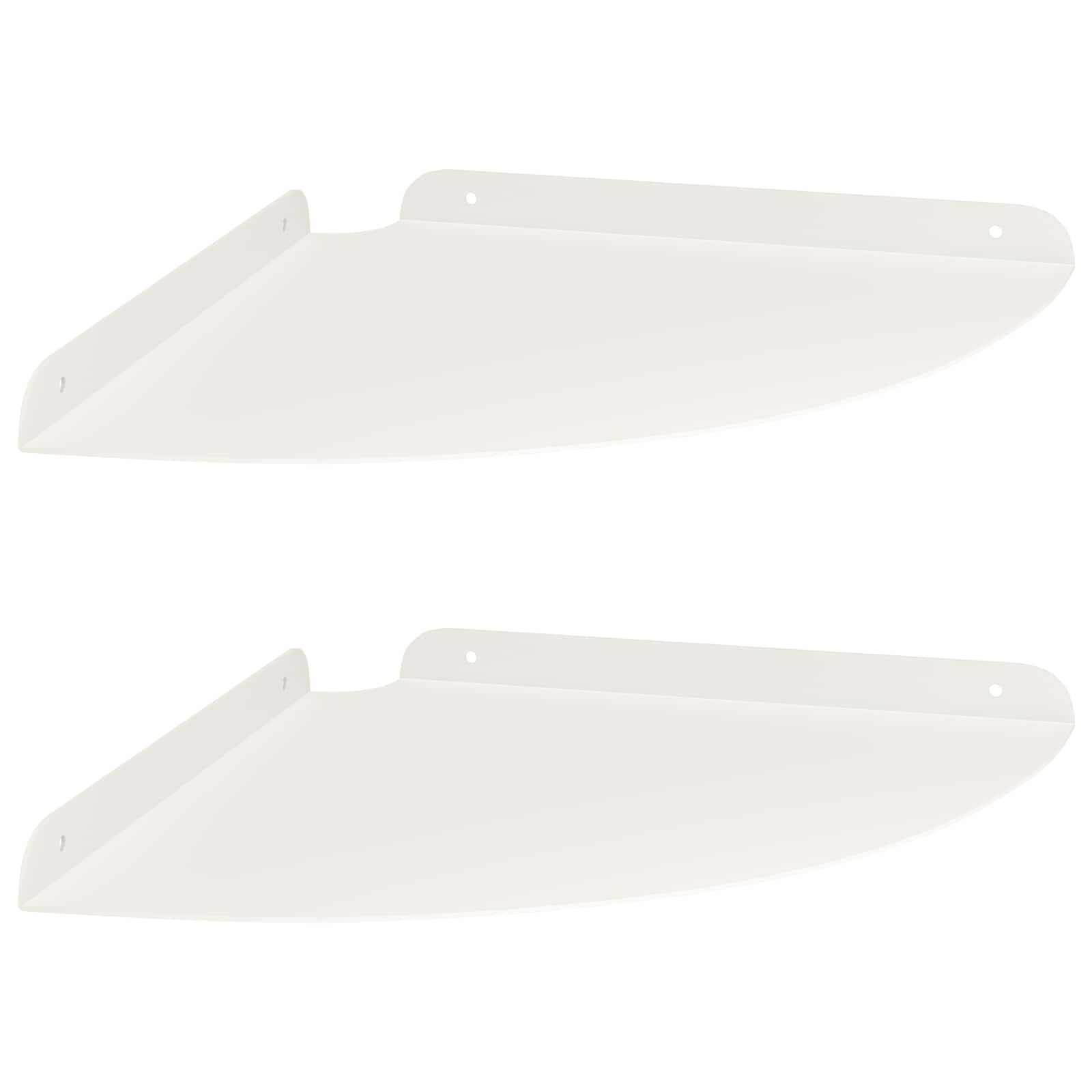 Lebdeća polica s policom s pohranom 2 pcs Bijeli 30 x 30 x 2 cm