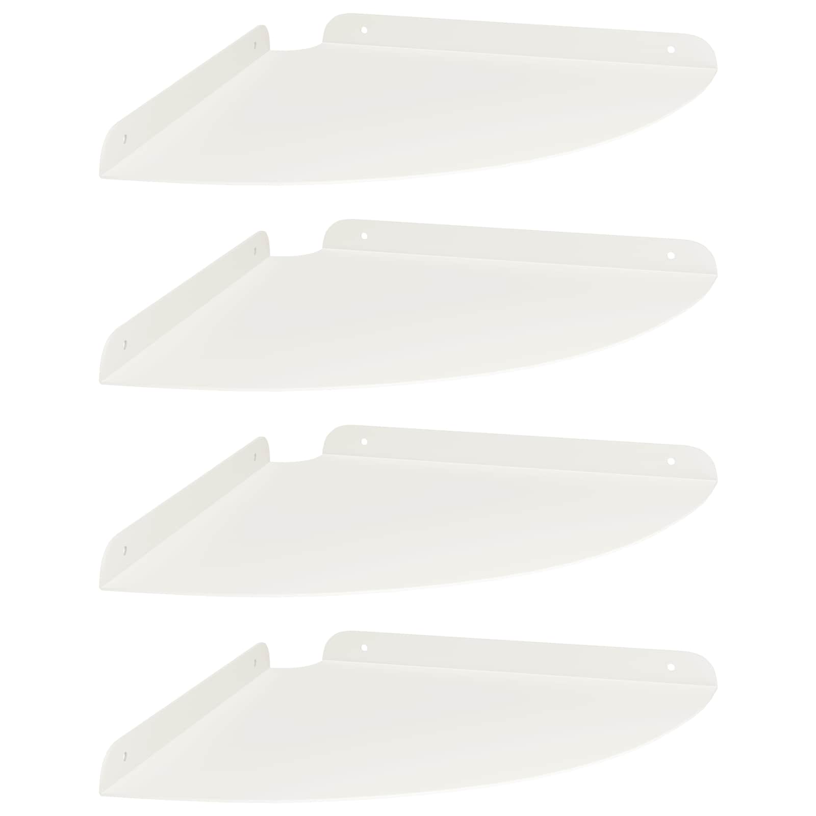 Lebdeća polica s policom s pohranom 4 pcs Bijeli 30 x 30 x 2 cm