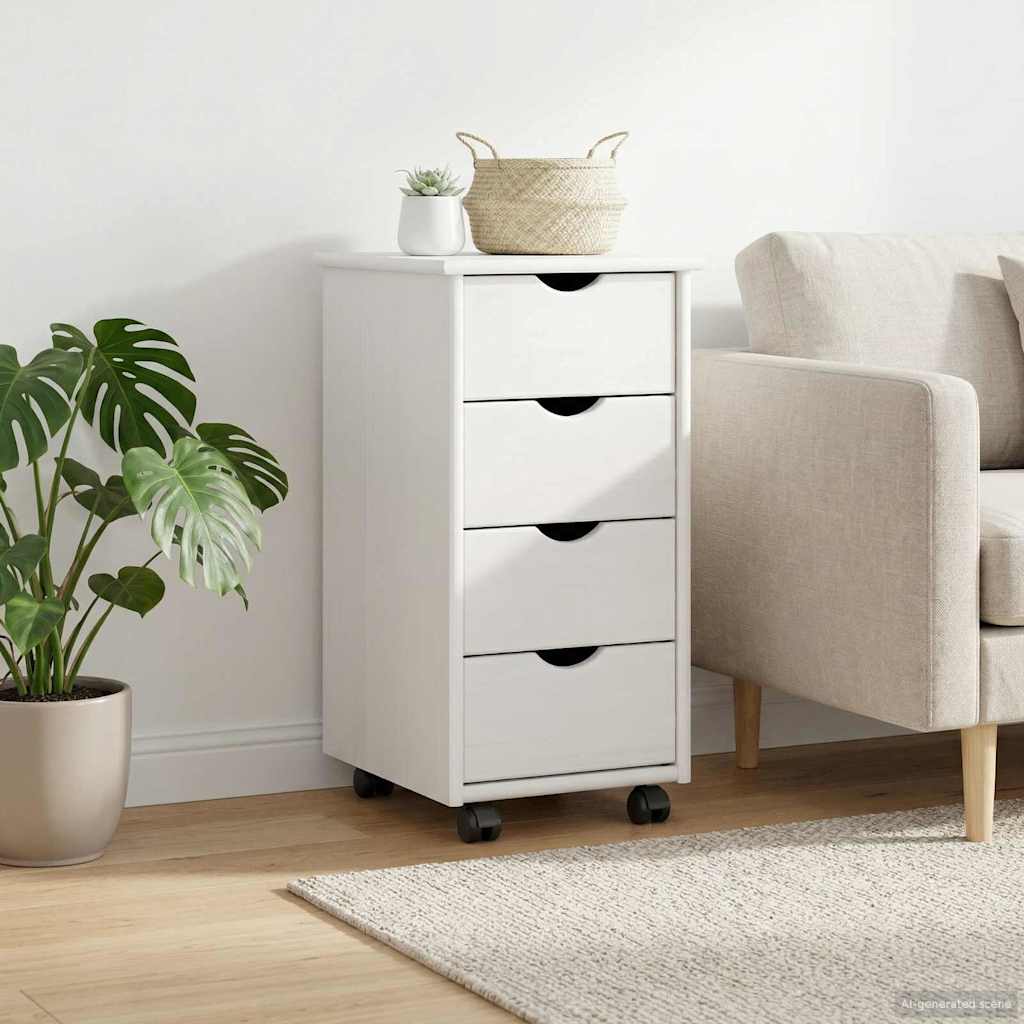 Mobilni ormar Bijelo 34 x 39 x 65,5 cm Čvrsto borovo drvo