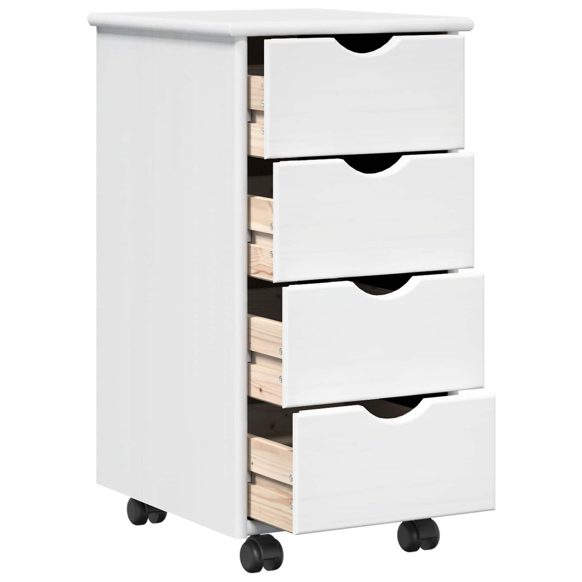 Mobilni ormar Bijelo 34 x 39 x 65,5 cm Čvrsto borovo drvo