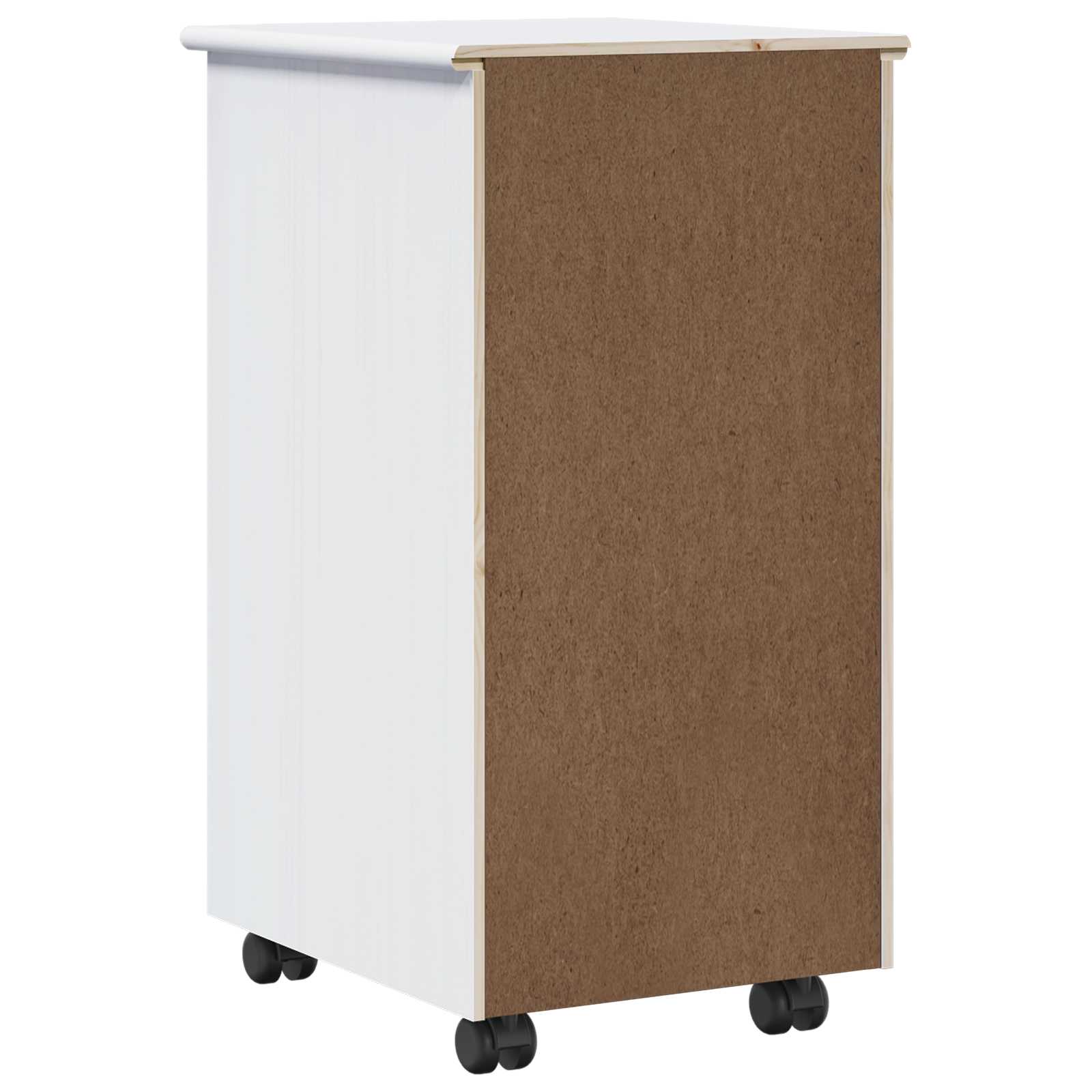 Mobilni ormar Bijelo 34 x 39 x 65,5 cm Čvrsto borovo drvo
