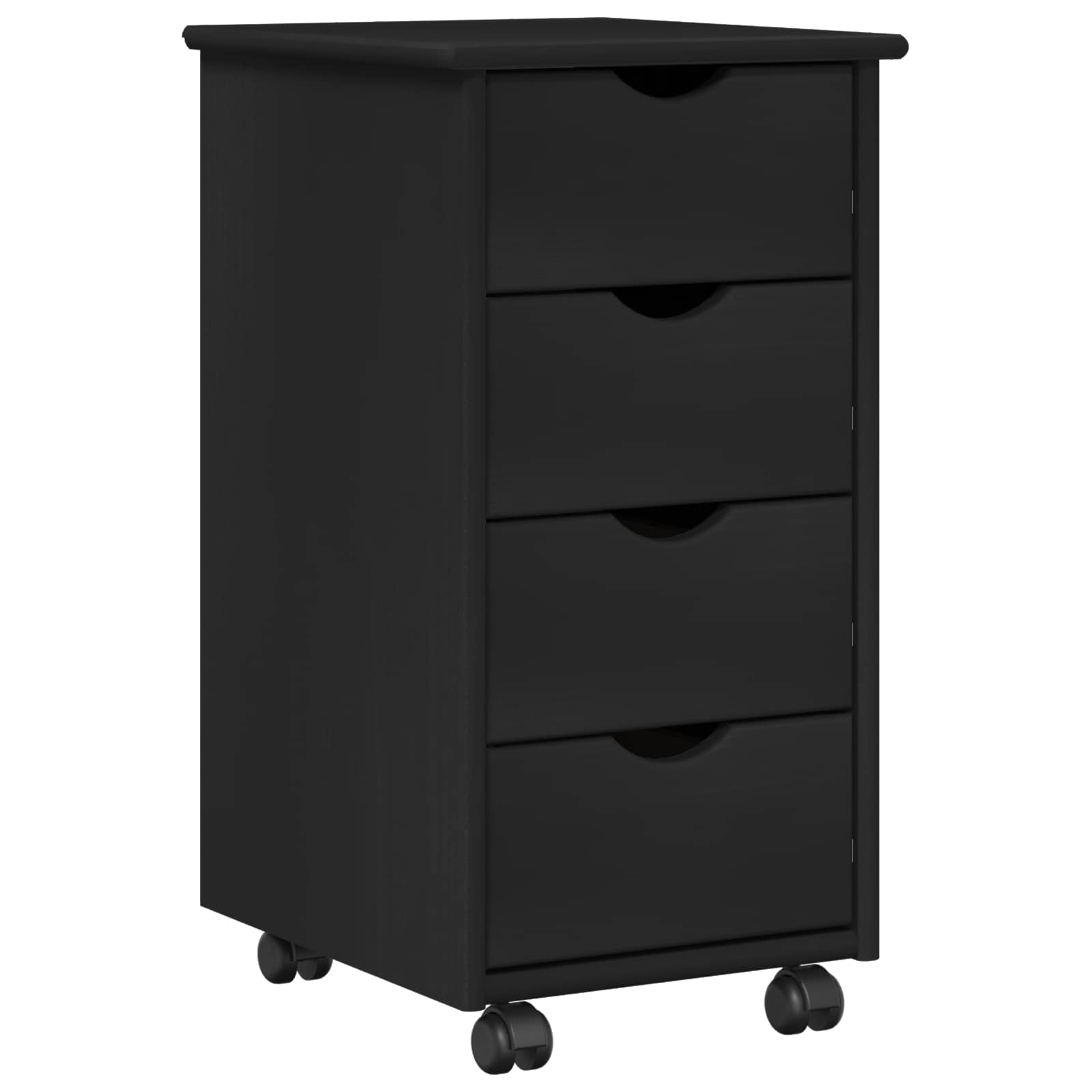 Mobilni ormar Crna 34 x 39 x 65,5 cm Čvrsto borovo drvo