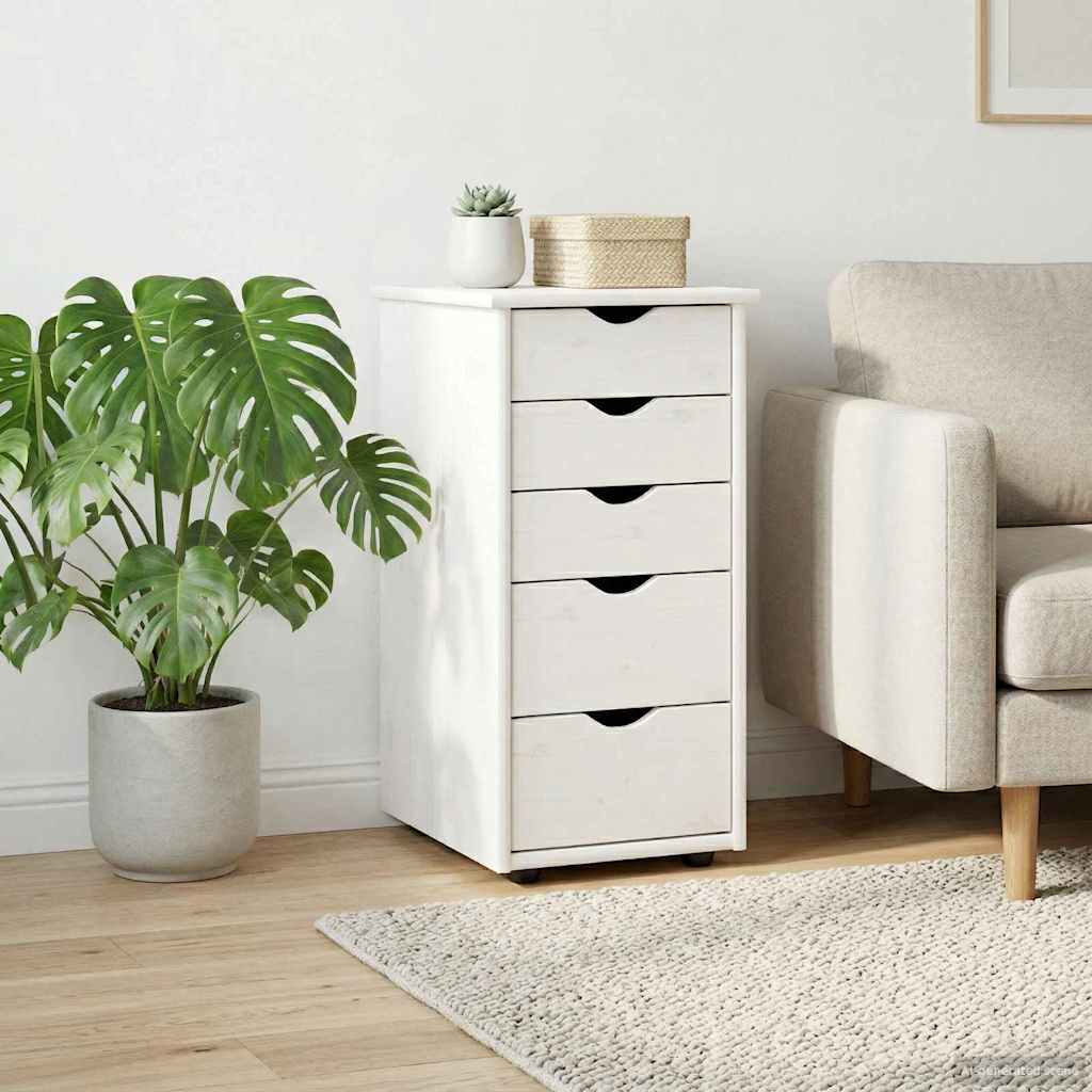 Cabinet Bijelo 34 x 39 x 61,5 cm Čvrsto borovo drvo