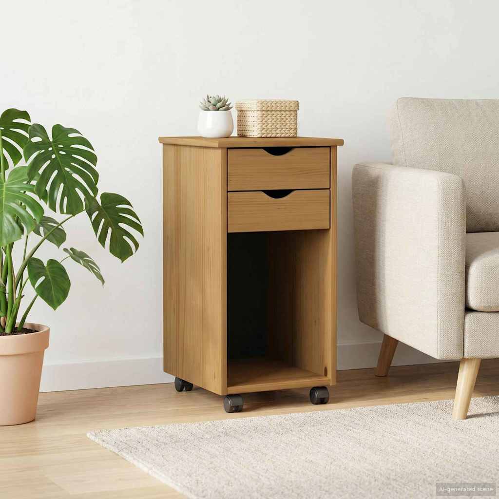 Mobilni ormar Medeno Smeđa 34 x 39 x 65,5 cm Masivna borovina