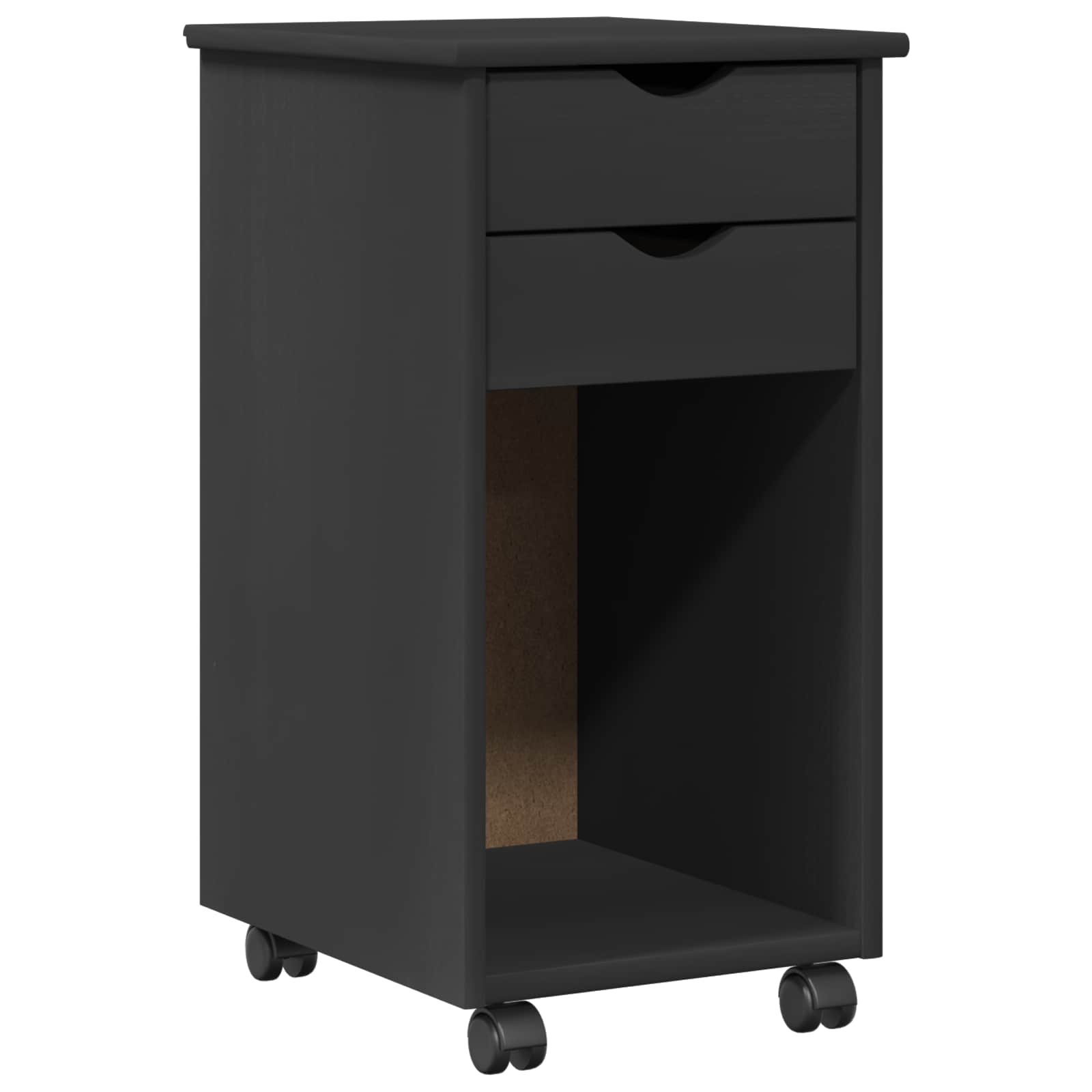Mobilni ormar s kotačem Sivi 34 x 39 x 65,5 cm Masivna borovina