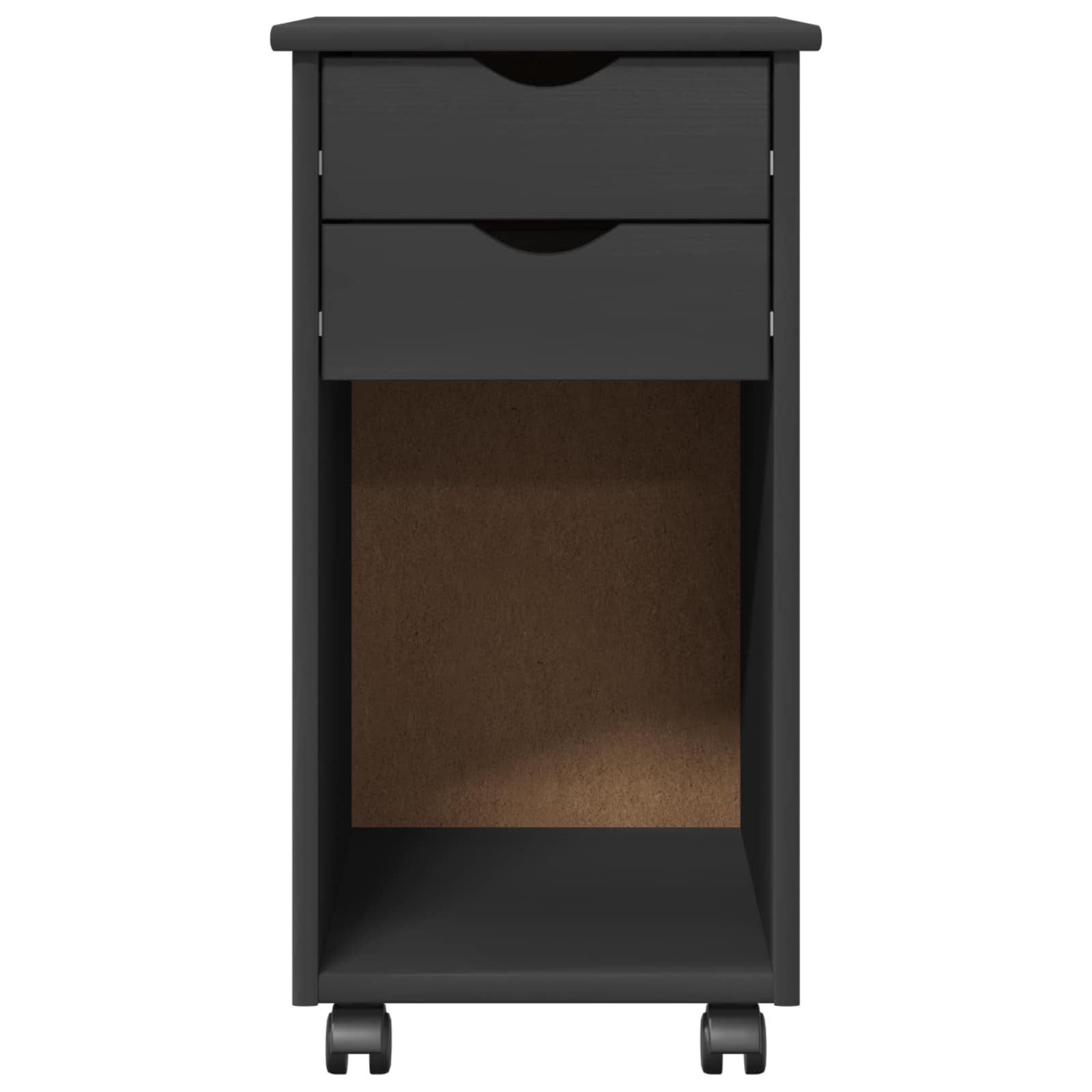 Mobilni ormar s kotačem Sivi 34 x 39 x 65,5 cm Masivna borovina