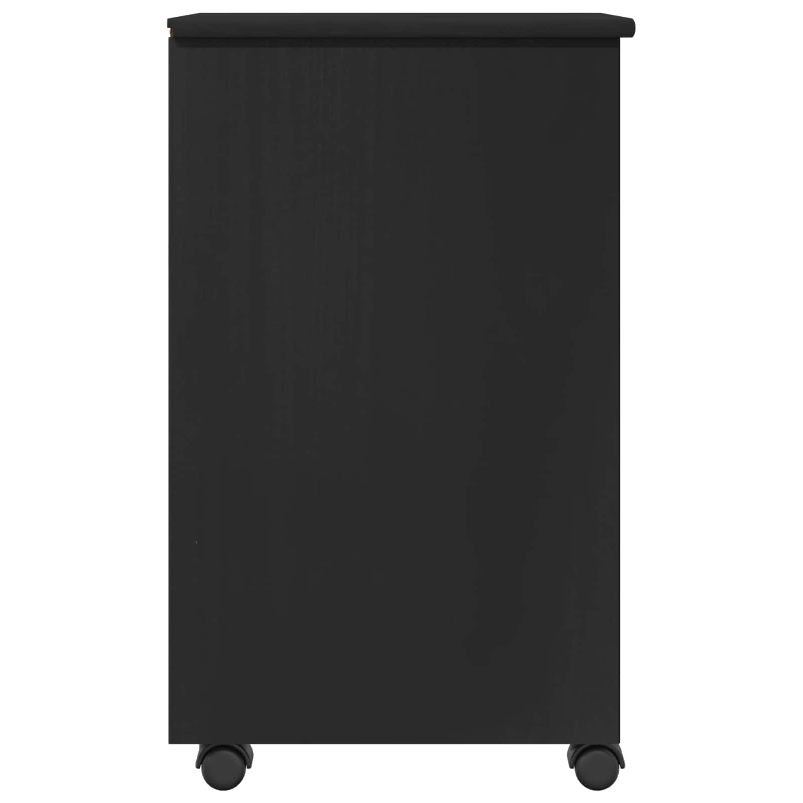 Mobilni ormar s kotačem Crna 34 x 39 x 65,5 cm Masivna borovina