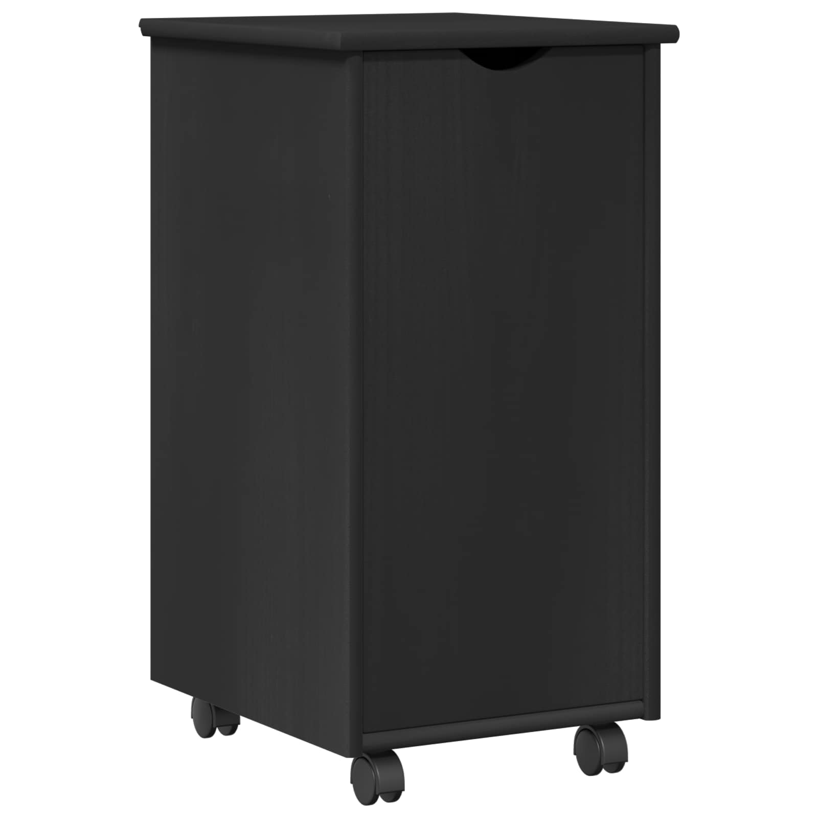Mobilni ormar Crna 34 x 39 x 65,5 cm Čvrsto borovo drvo