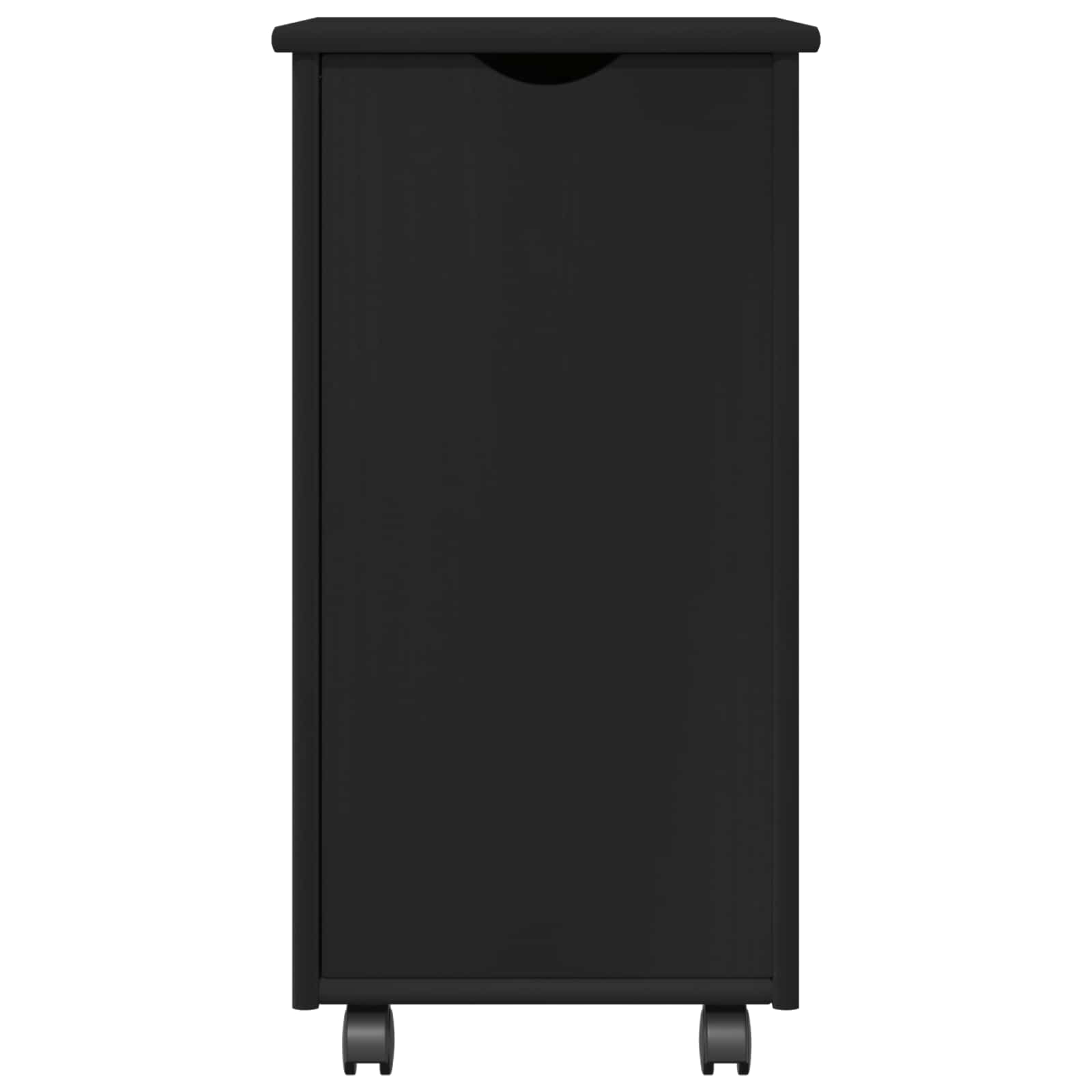 Mobilni ormar Crna 34 x 39 x 65,5 cm Čvrsto borovo drvo