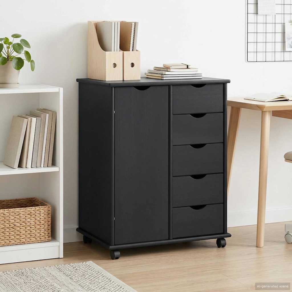 Mobilni ormar Siva 63,5 x 39 x 79 cm Čvrsto borovo drvo