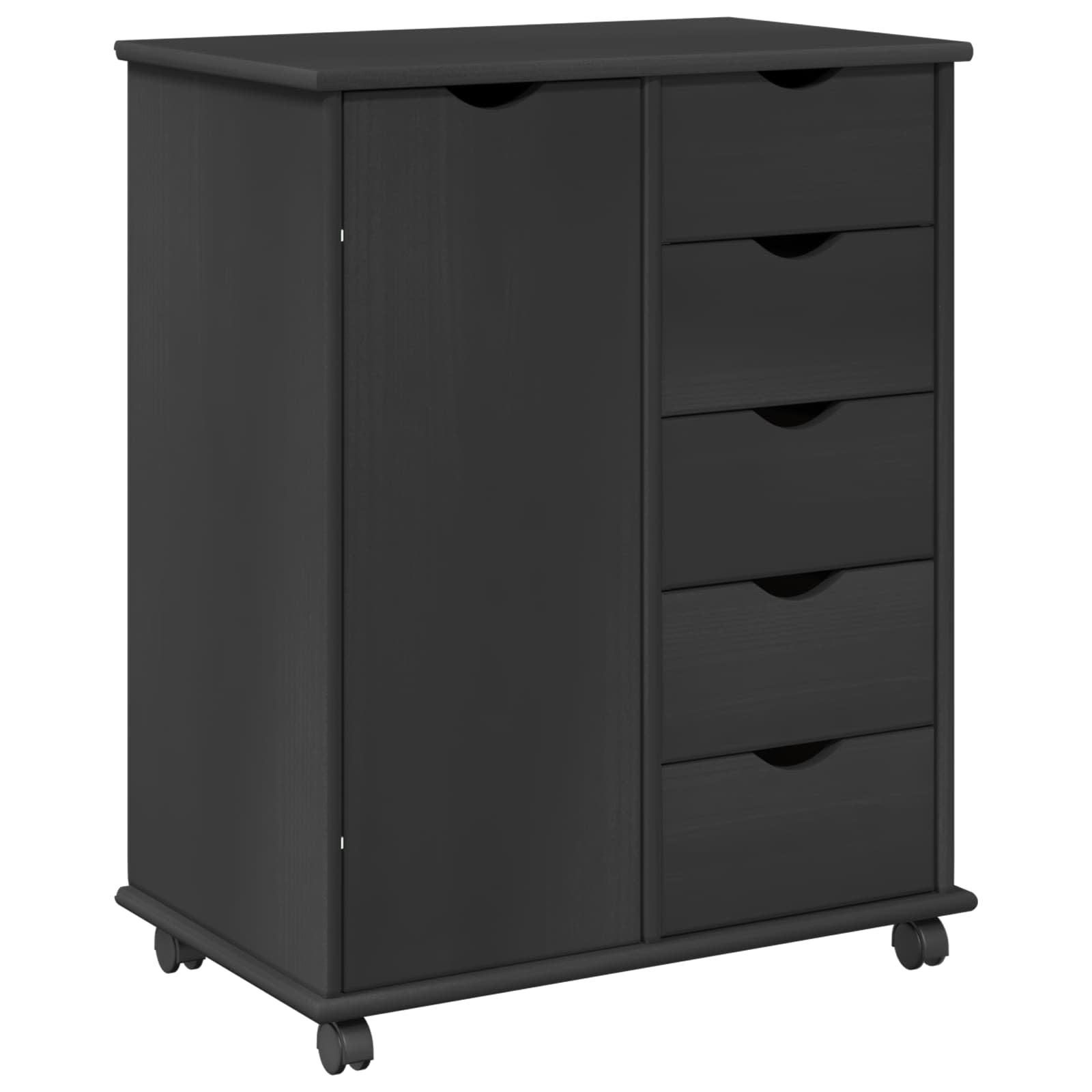 Mobilni ormar Siva 63,5 x 39 x 79 cm Čvrsto borovo drvo