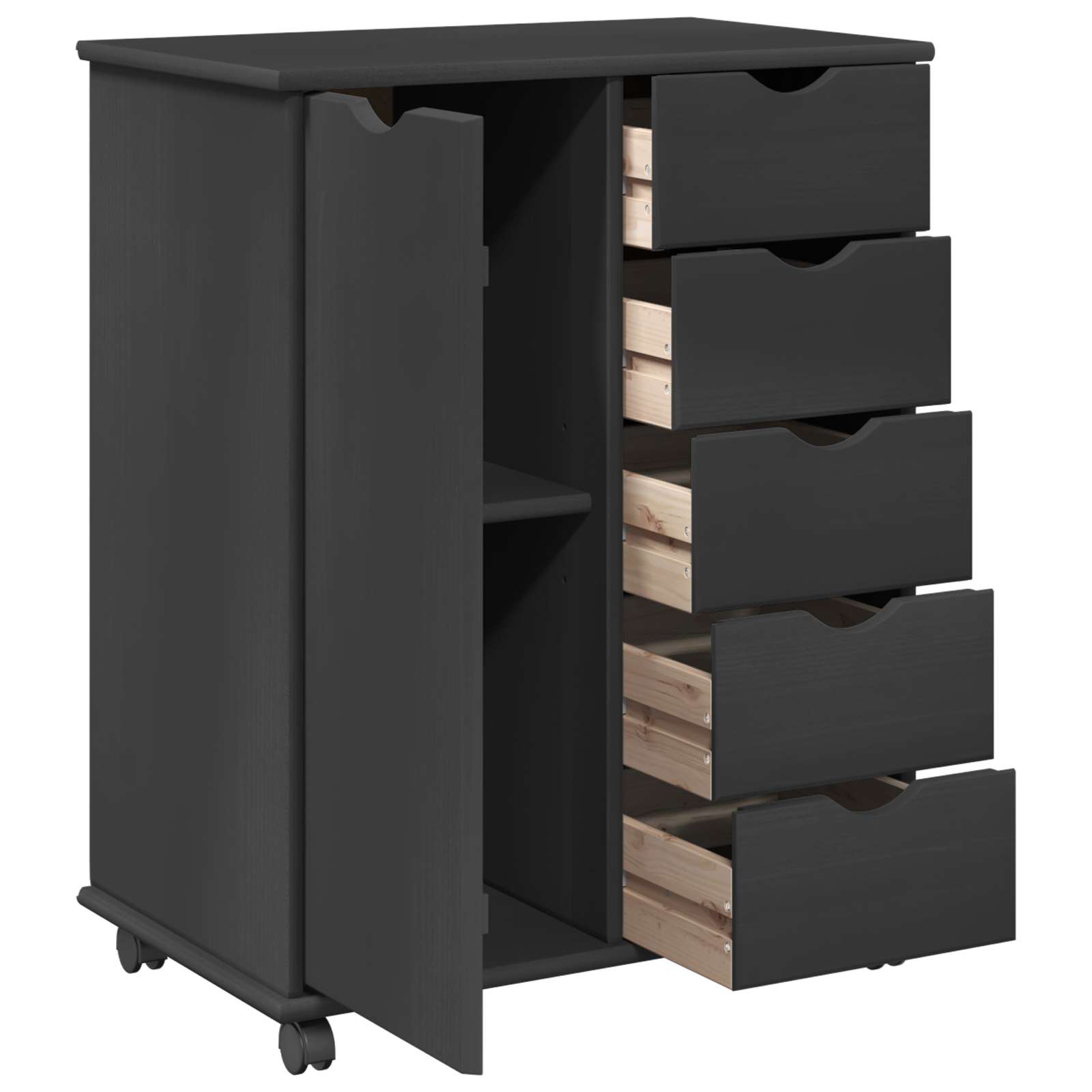 Mobilni ormar Siva 63,5 x 39 x 79 cm Čvrsto borovo drvo
