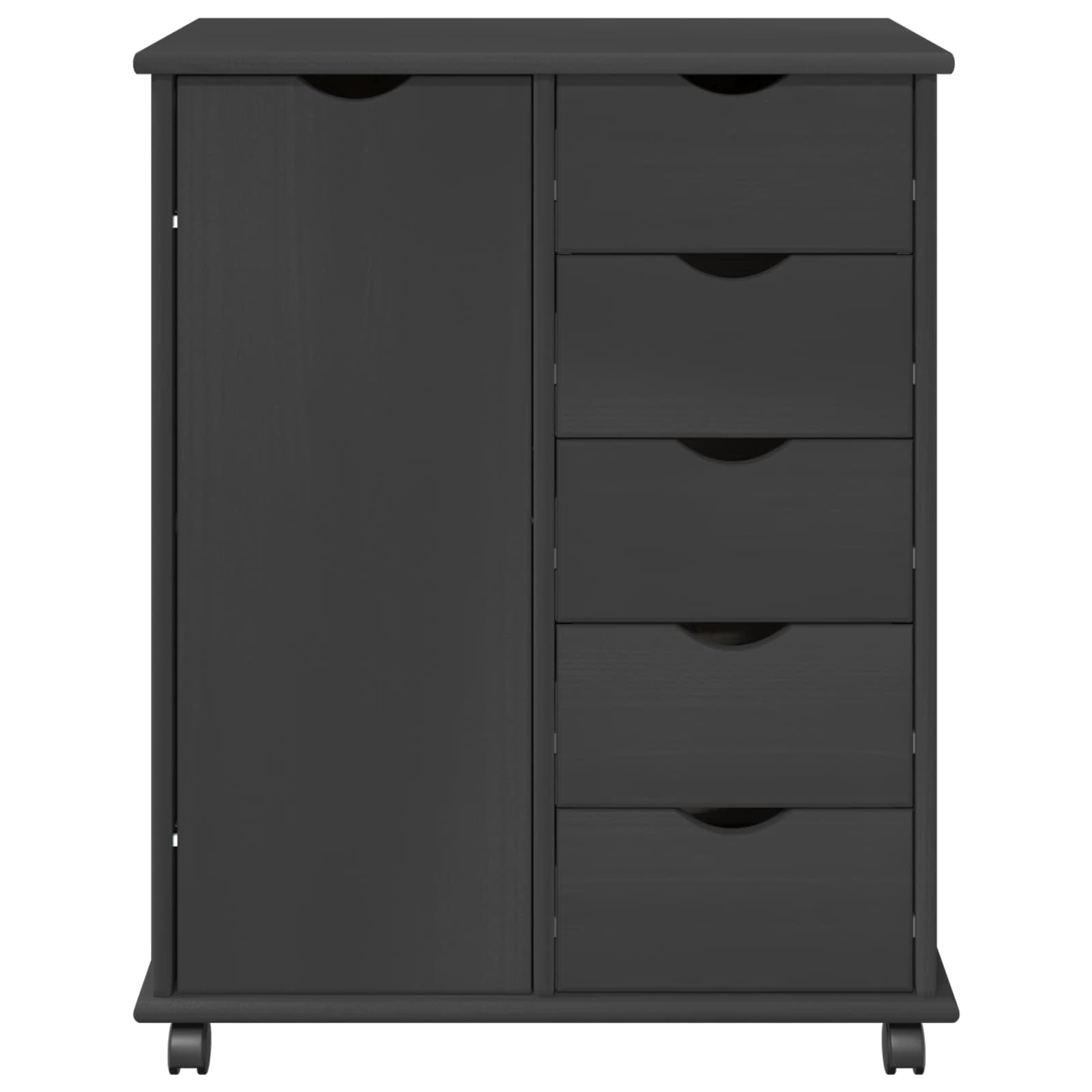 Mobilni ormar Siva 63,5 x 39 x 79 cm Čvrsto borovo drvo
