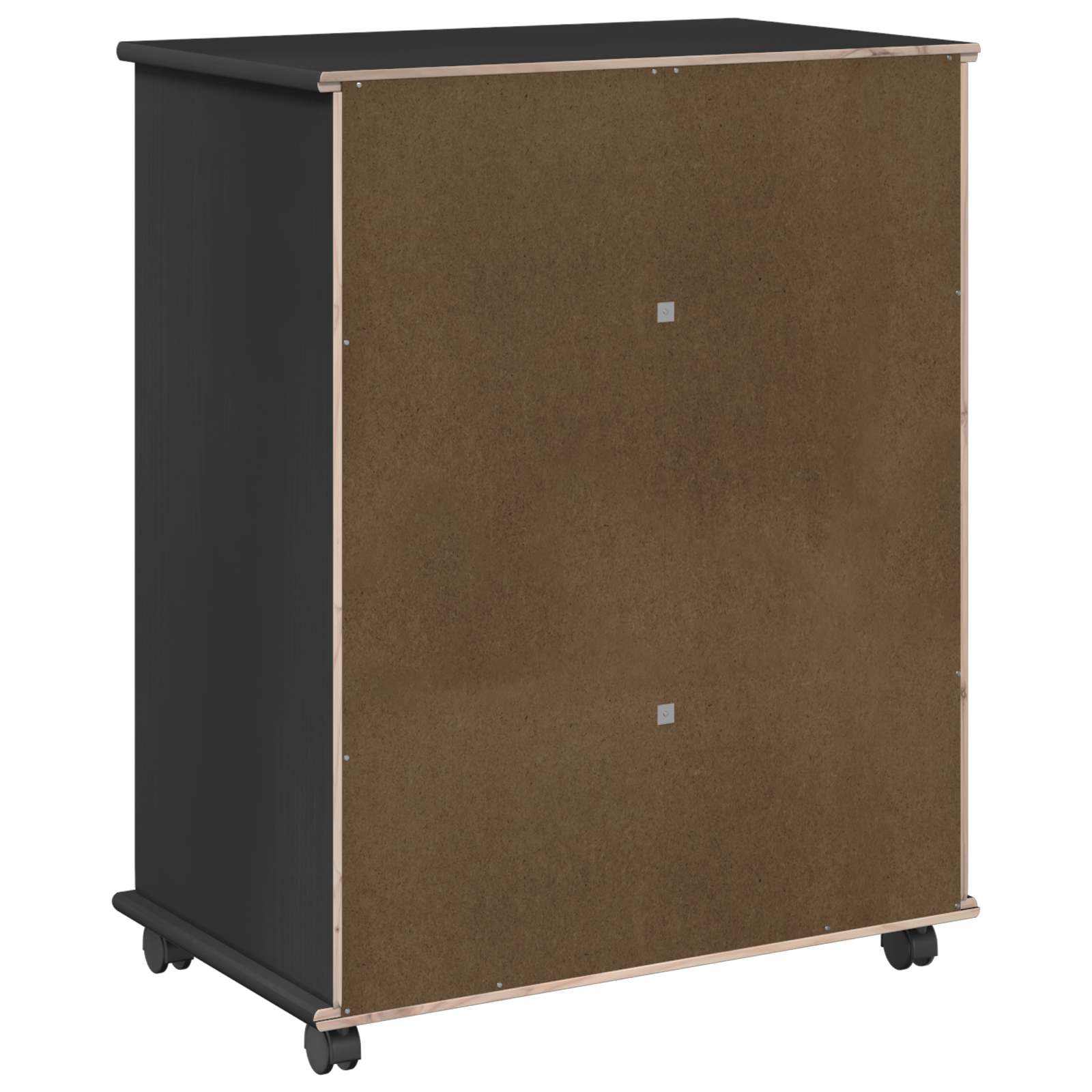 Mobilni ormar Crna 63,5 x 39 x 79 cm Čvrsto borovo drvo