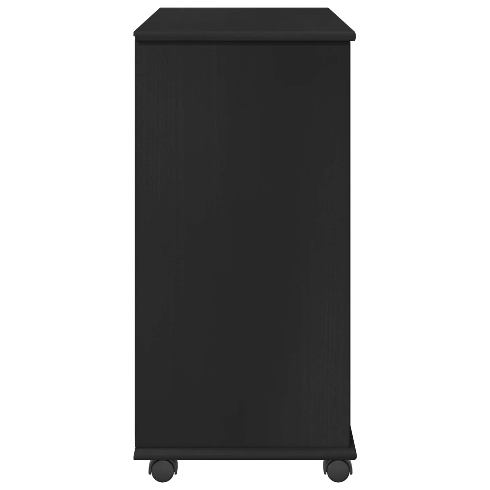 Mobilni ormar Crna 63,5 x 39 x 79 cm Čvrsto borovo drvo